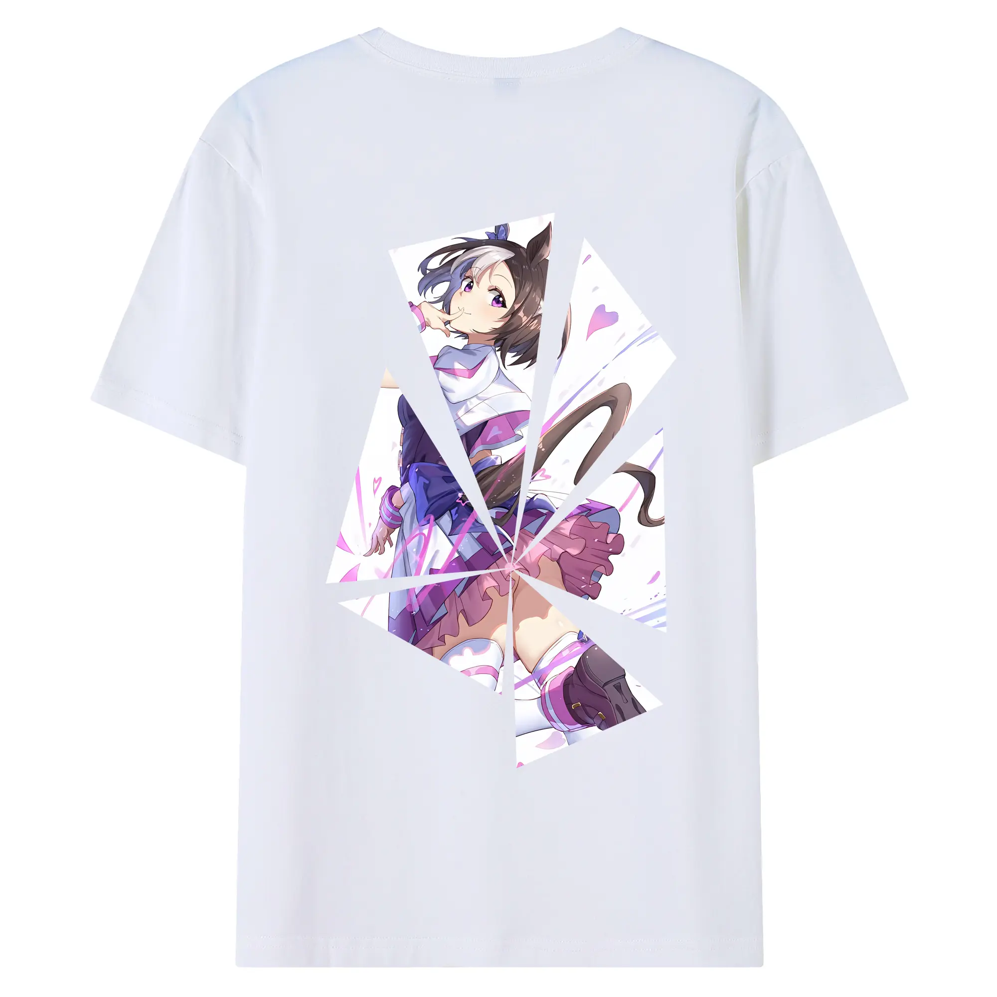ウマ娘 プリティーダービー グッズ スペシャルウィーク - 綿100％ 半袖Tシャツ ・ バックプリント ・ 快適 通気性 ・ 日常使い 散歩 スポーツ用