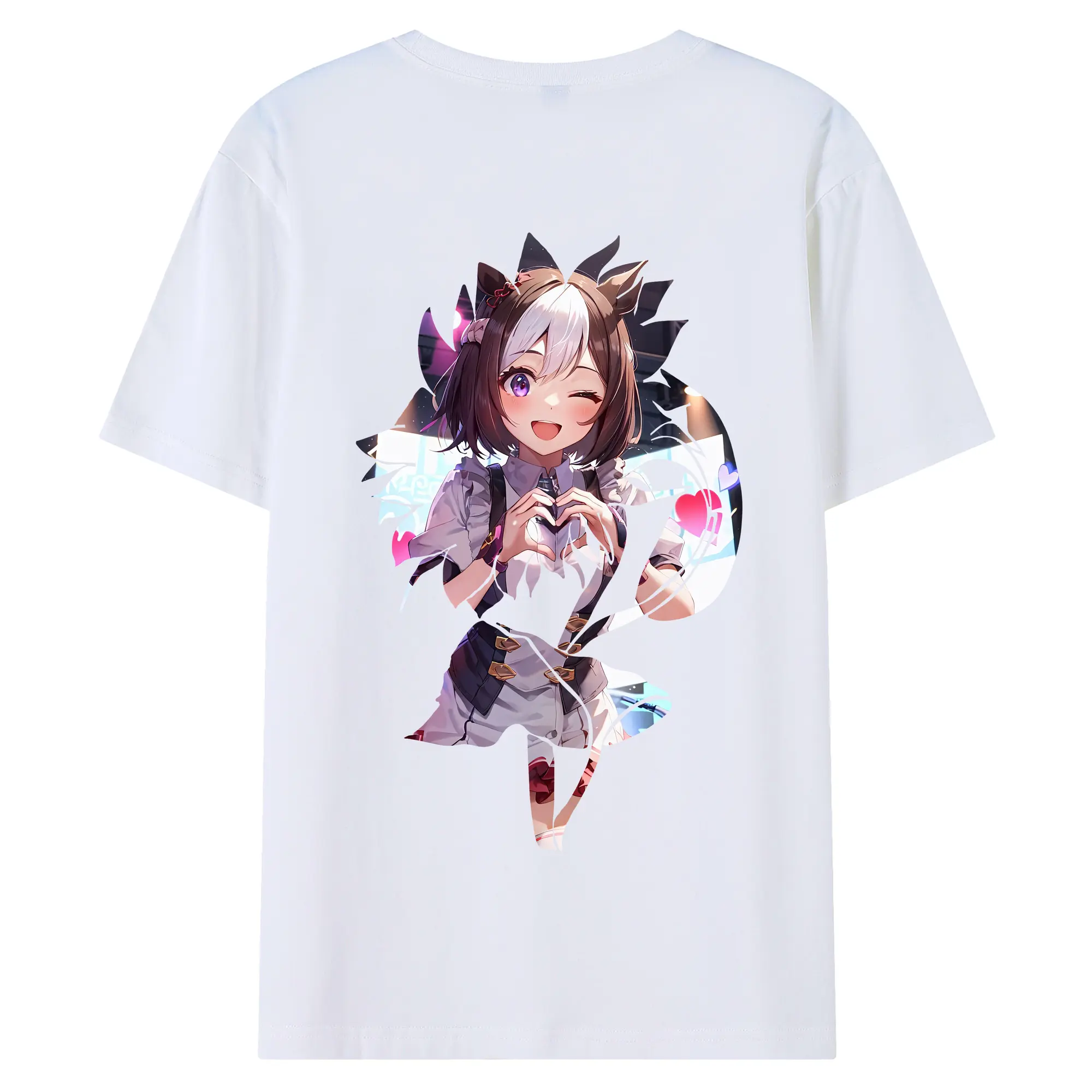 ウマ娘 プリティーダービー グッズ スペシャルウィーク - 綿100％ 半袖Tシャツ ・ バックプリント ・ 快適 通気性 ・ 日常使い 散歩 スポーツ用