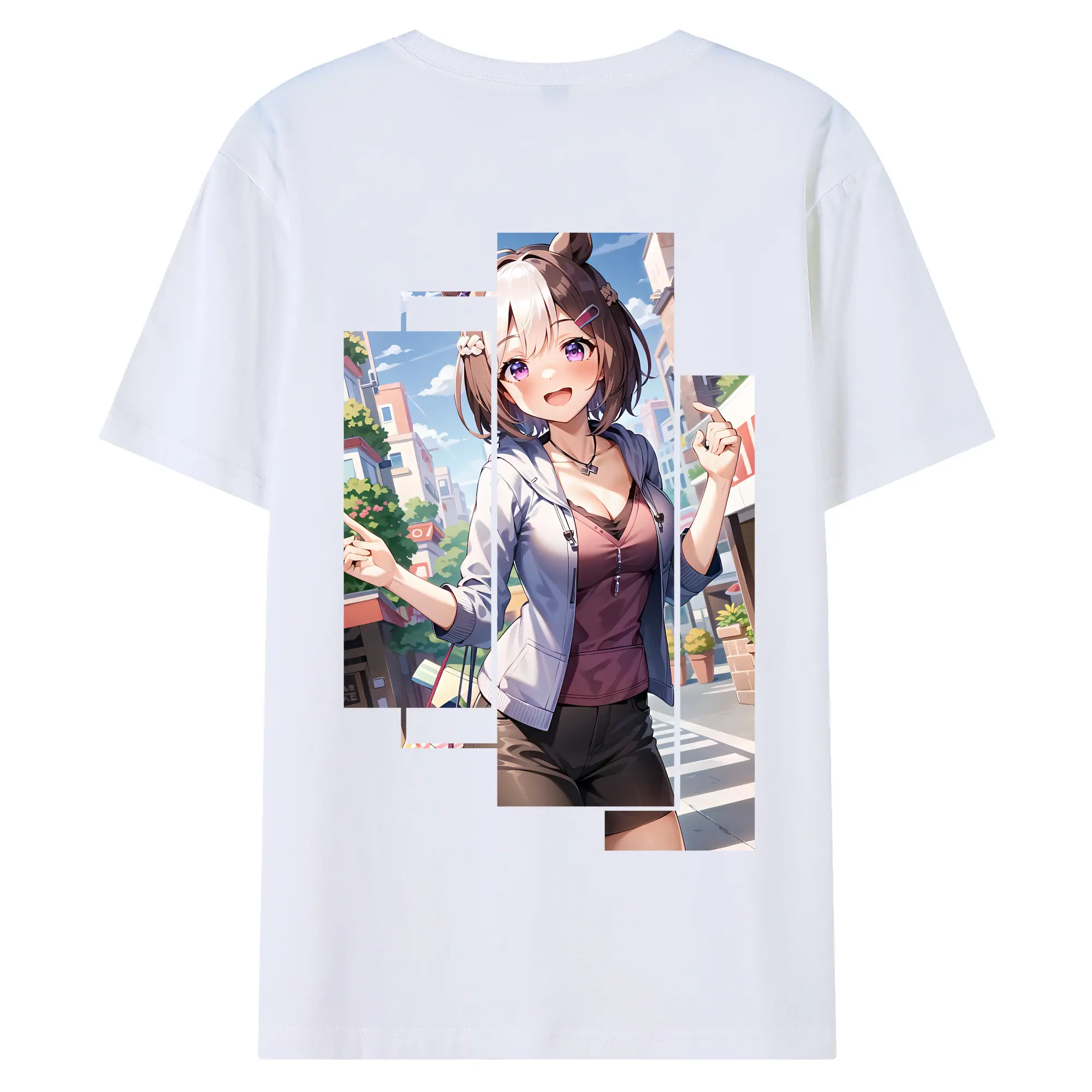 ウマ娘 プリティーダービー グッズ スペシャルウィーク - 綿100％ 半袖Tシャツ ・ バックプリント ・ 快適 通気性 ・ 日常使い 散歩 スポーツ用
