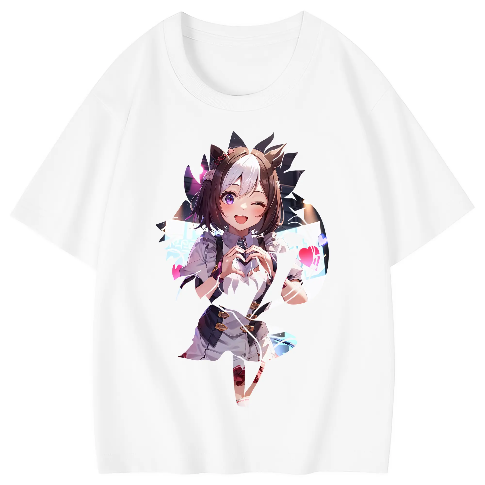 ウマ娘 プリティーダービー グッズ スペシャルウィーク - 綿100％ キッズTシャツ ・ フロントプリント ・ 快適 通気性 ・ スポーツ カジュアル 散歩用