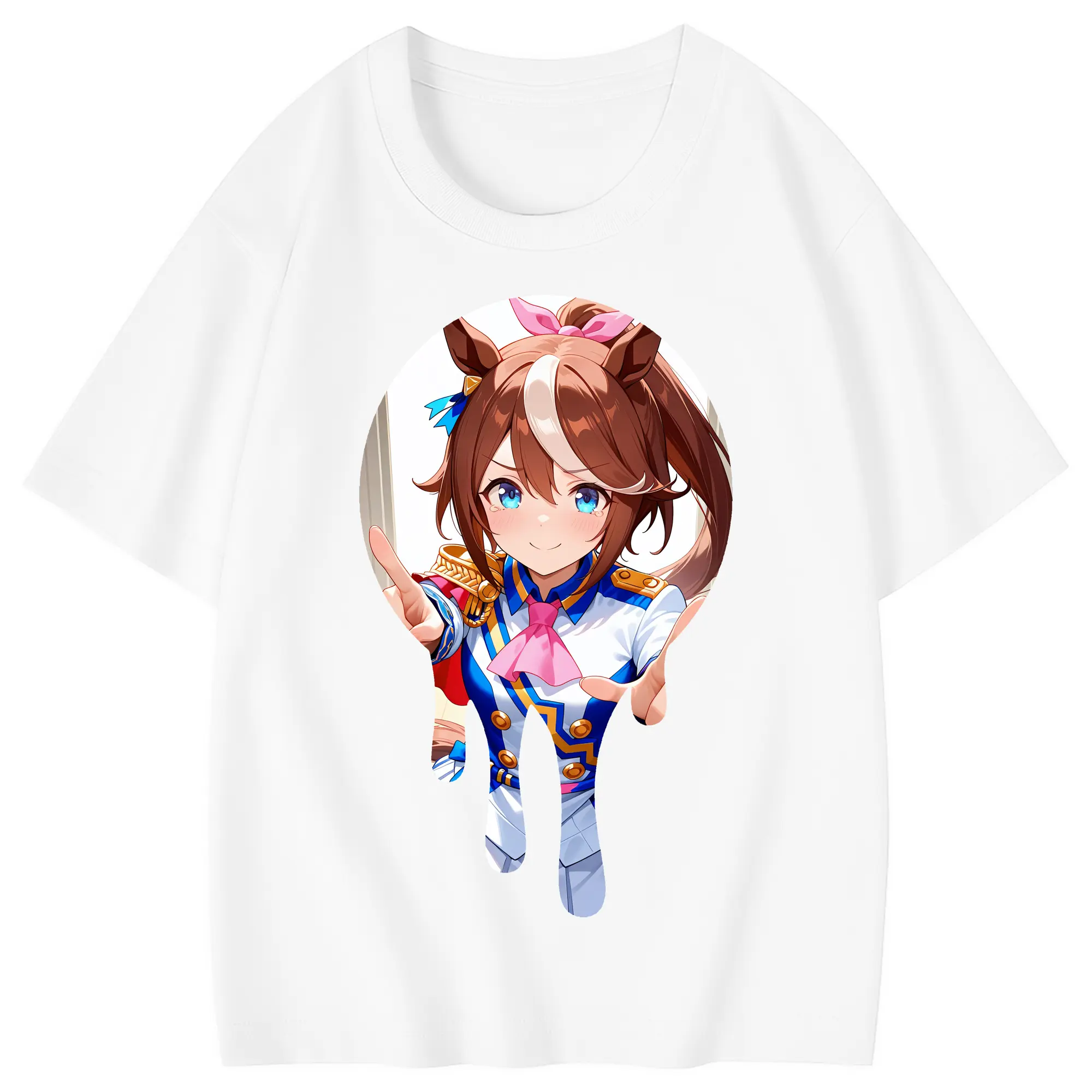ウマ娘 プリティーダービー グッズ スペシャルウィーク - 綿100％ キッズTシャツ ・ フロントプリント ・ 快適 通気性 ・ スポーツ カジュアル 散歩用