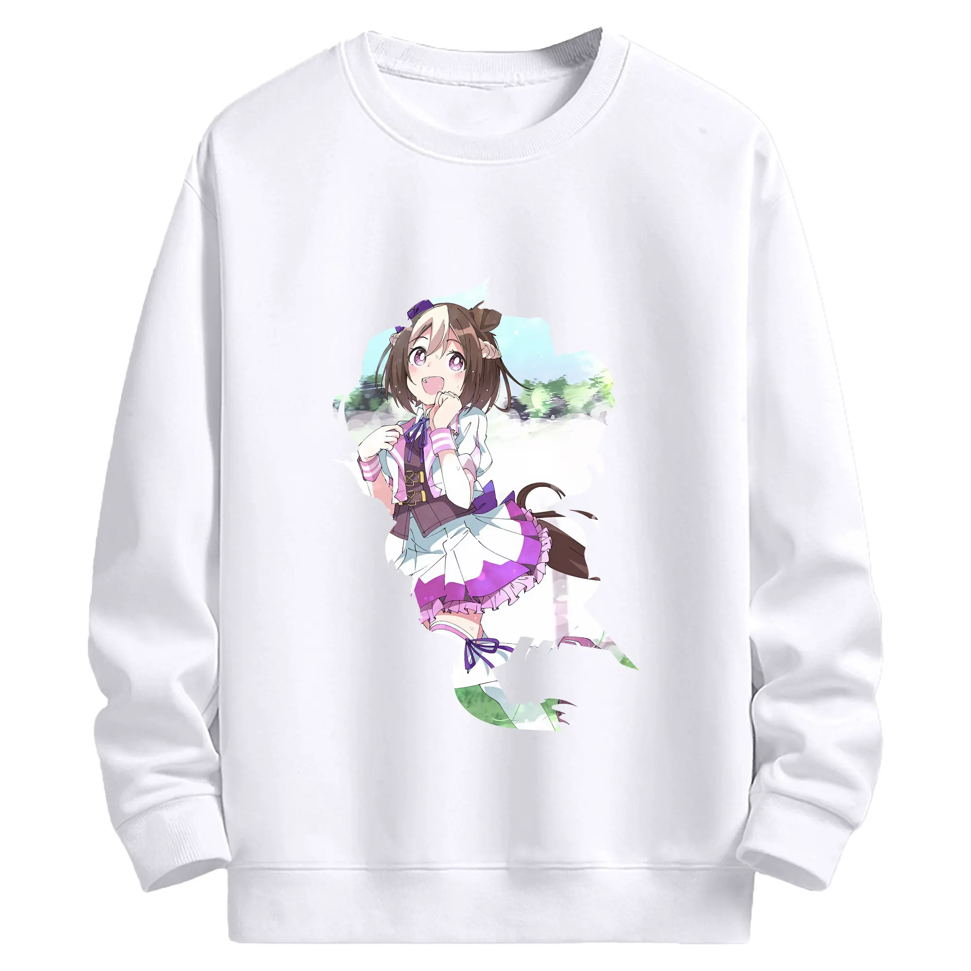 ウマ娘 プリティーダービー グッズ スペシャルウィーク - 高品質 クルーネック スウェット ・ コットン59％ ポリエステル41％ ・ ユニセックス 長袖 トレーナー ・ カジュアル デイリー スポーツ 散歩用