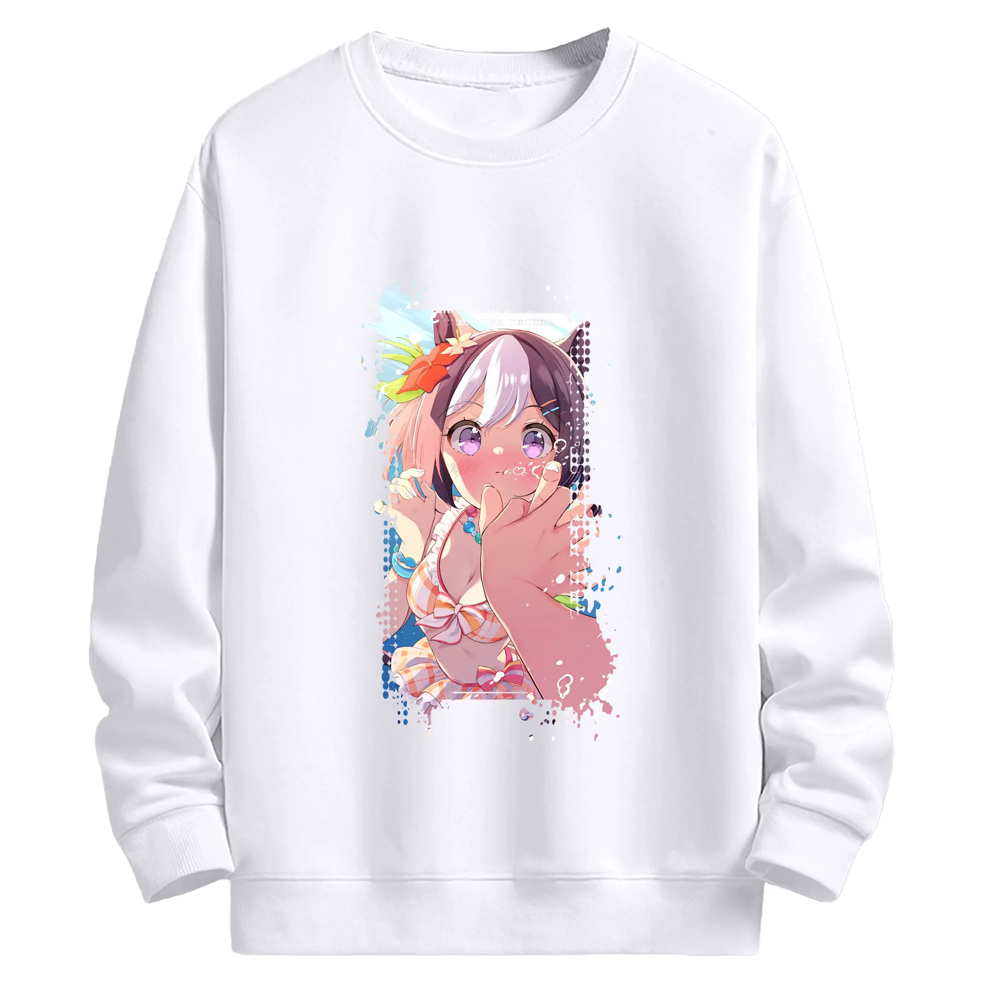 ウマ娘 プリティーダービー グッズ スペシャルウィーク - 高品質 クルーネック スウェット ・ コットン59％ ポリエステル41％ ・ ユニセックス 長袖 トレーナー ・ カジュアル デイリー スポーツ 散歩用