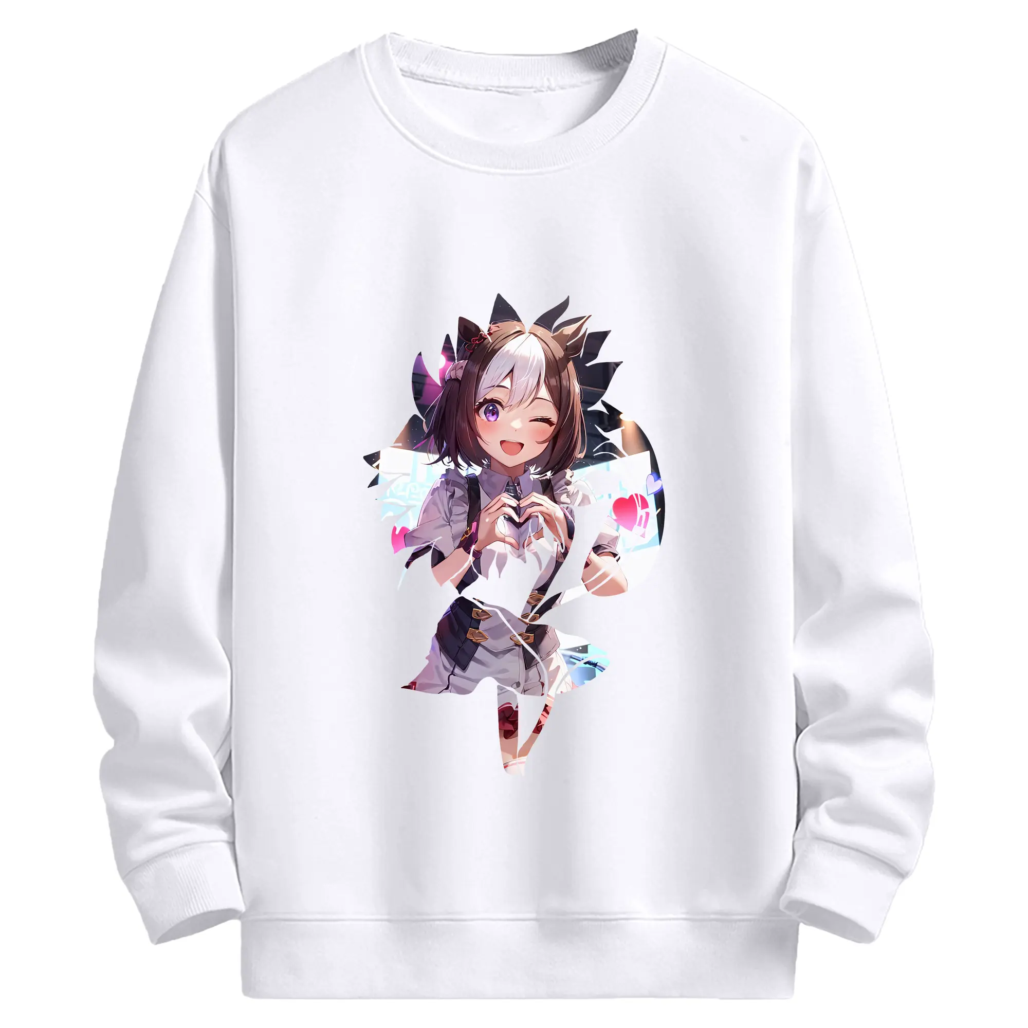 ウマ娘 プリティーダービー グッズ スペシャルウィーク - 高品質 クルーネック スウェット ・ コットン59％ ポリエステル41％ ・ ユニセックス 長袖 トレーナー ・ カジュアル デイリー スポーツ 散歩用