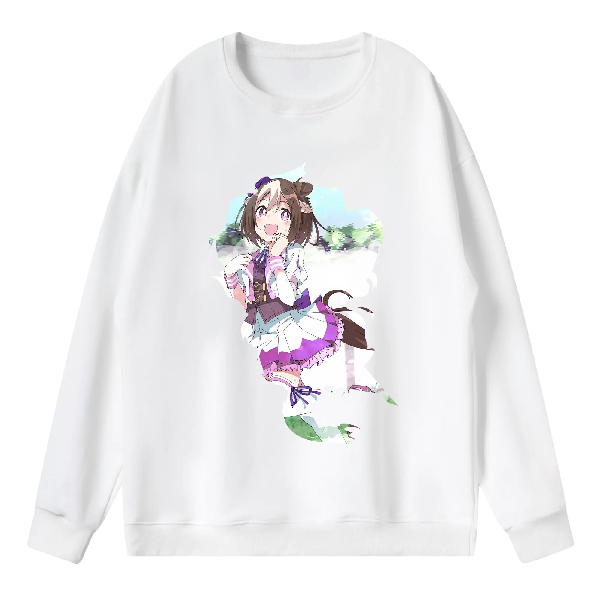 ウマ娘 プリティーダービー グッズ スペシャルウィーク - 薄手 クルーネック スウェット 裏毛260g · ポリエステル 春秋向け カジュアル 男女兼用 · トレーナー デイリー スポーツ 散歩に最適