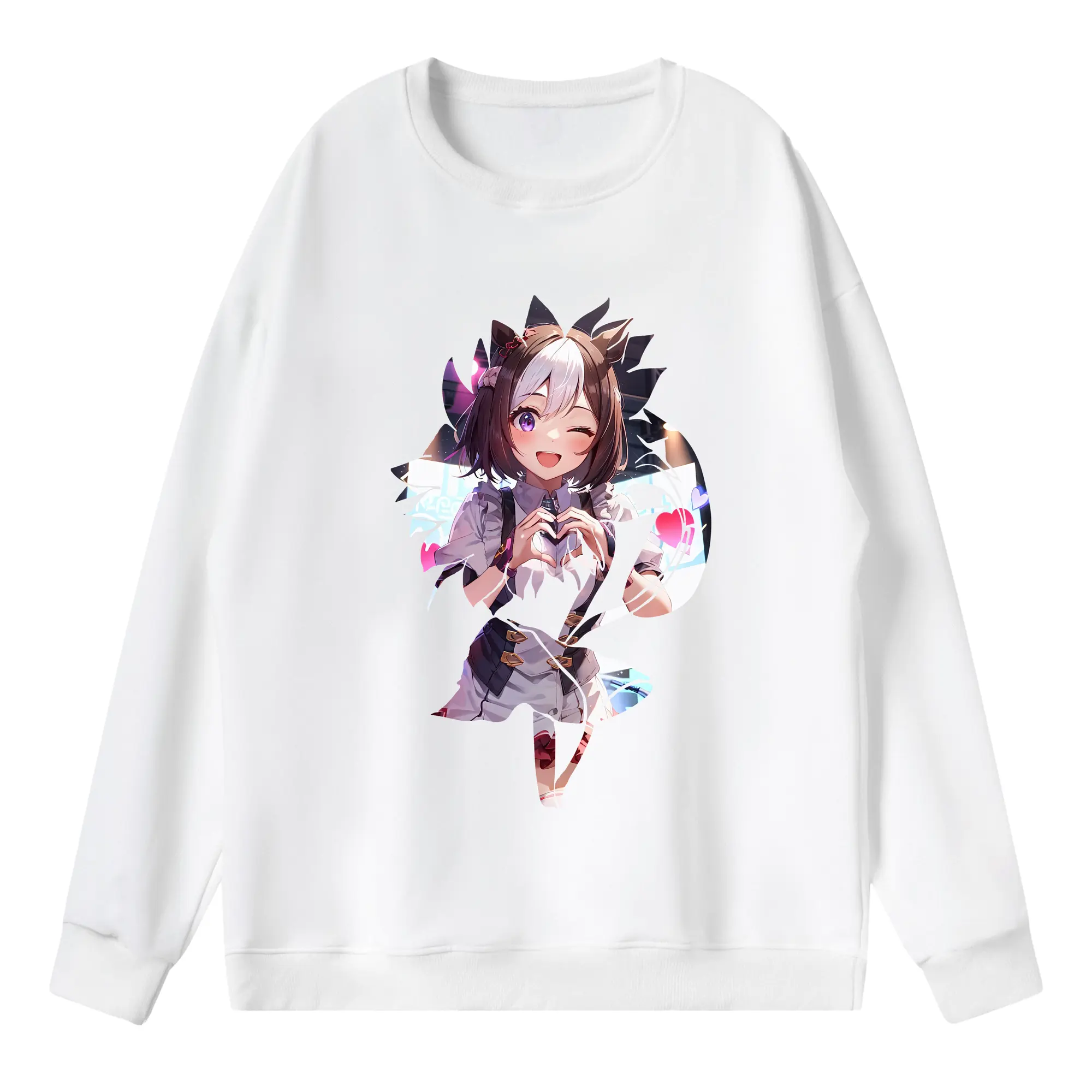 ウマ娘 プリティーダービー グッズ スペシャルウィーク - 薄手 クルーネック スウェット 裏毛260g · ポリエステル 春秋向け カジュアル 男女兼用 · トレーナー デイリー スポーツ 散歩に最適