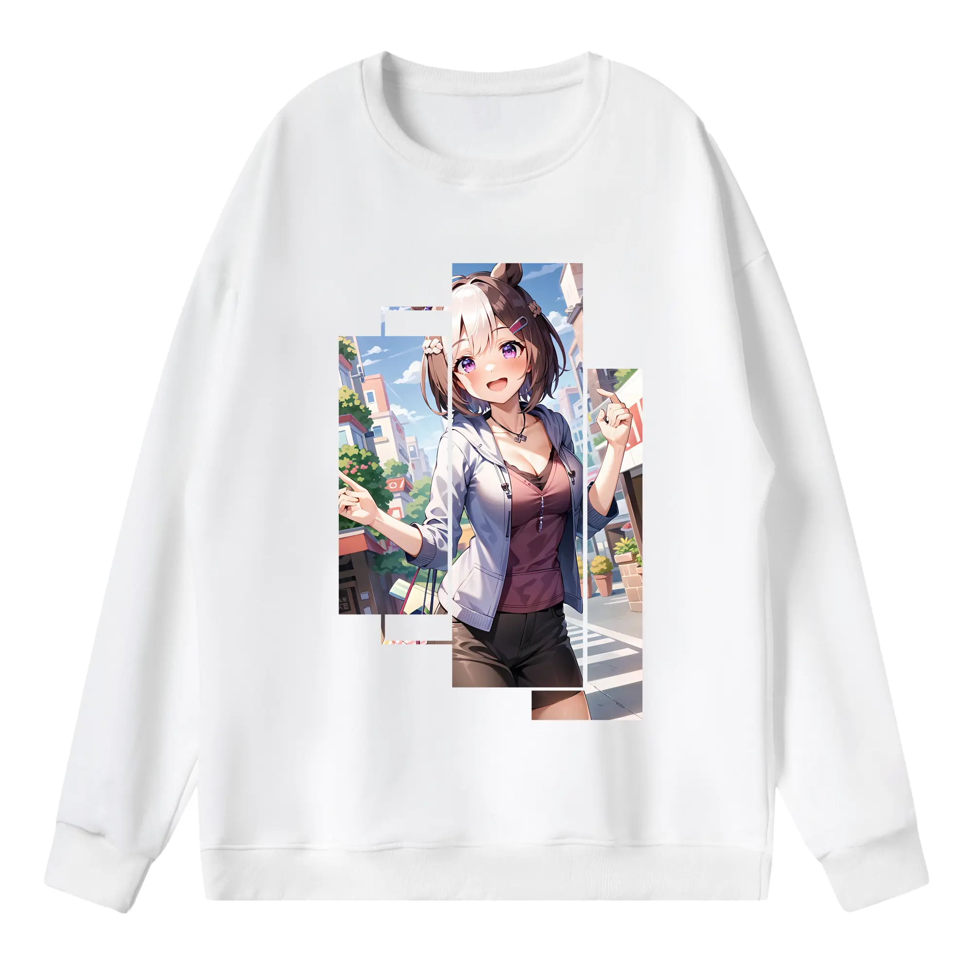 ウマ娘 プリティーダービー グッズ スペシャルウィーク - 薄手 クルーネック スウェット 裏毛260g · ポリエステル 春秋向け カジュアル 男女兼用 · トレーナー デイリー スポーツ 散歩に最適