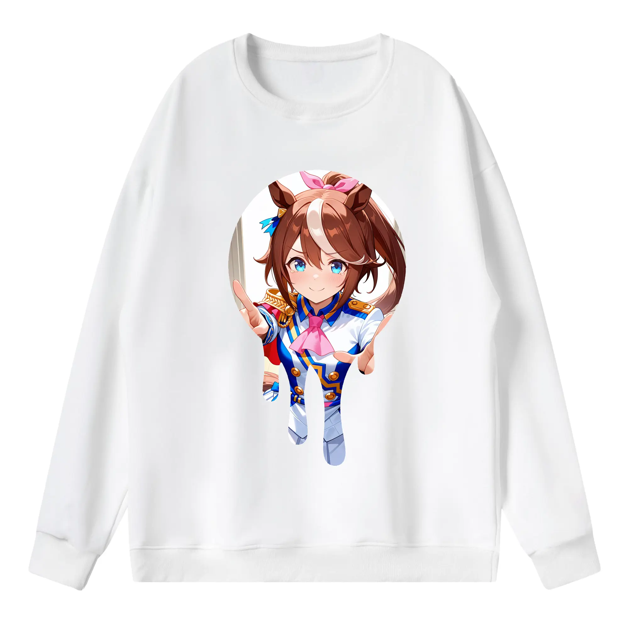 ウマ娘 プリティーダービー グッズ スペシャルウィーク - 薄手 クルーネック スウェット 裏毛260g · ポリエステル 春秋向け カジュアル 男女兼用 · トレーナー デイリー スポーツ 散歩に最適