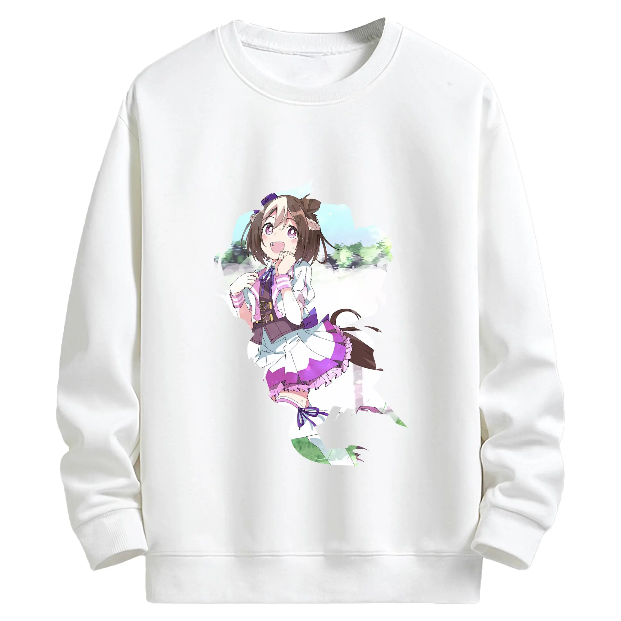 ウマ娘 プリティーダービー グッズ スペシャルウィーク - キッズ クルーネックスウェットシャツ ・ フロントプリント ・ 綿80％ ポリエステル20％ ・ 快適 通学 スポーツ 日常使い お散歩用