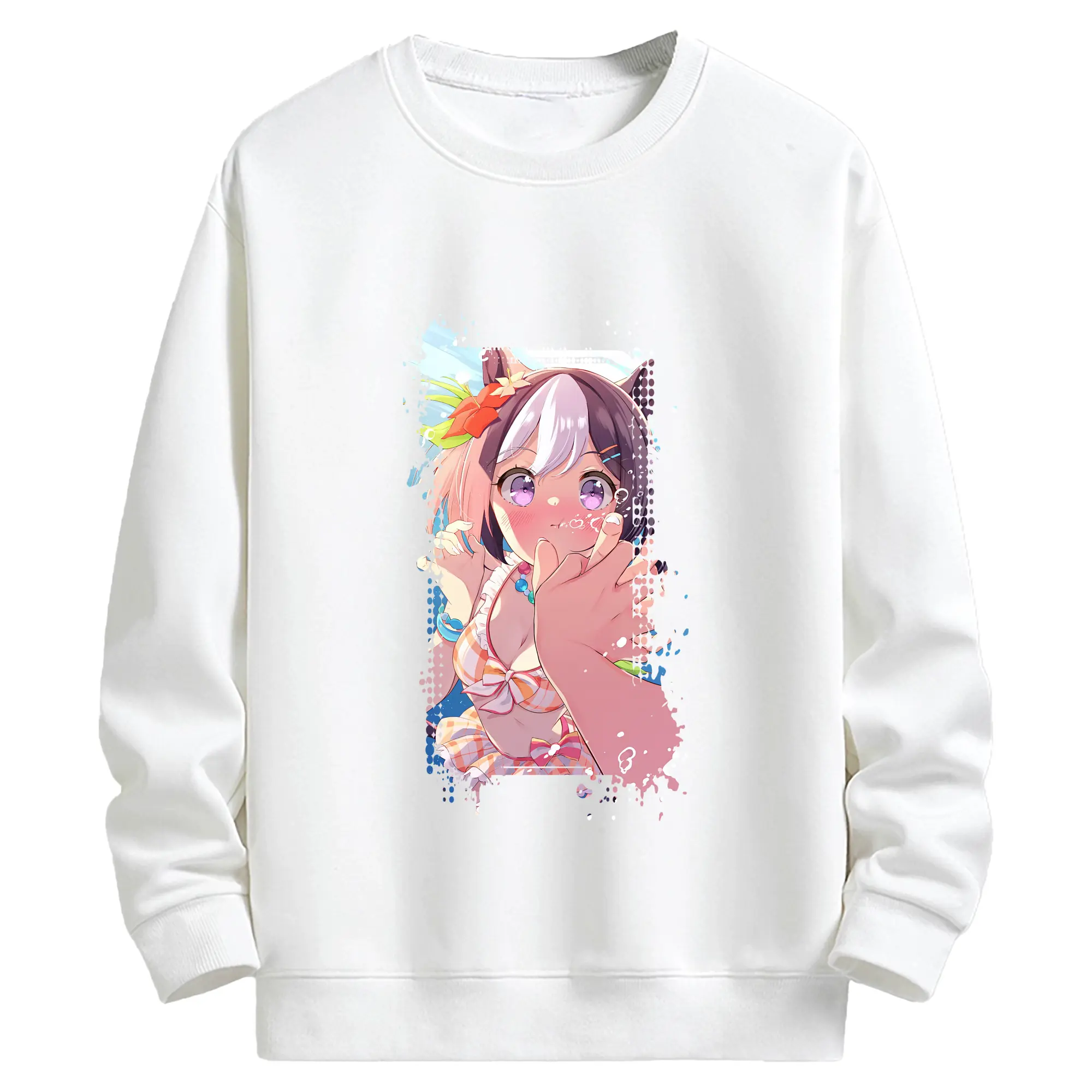 ウマ娘 プリティーダービー グッズ スペシャルウィーク - キッズ クルーネックスウェットシャツ ・ フロントプリント ・ 綿80％ ポリエステル20％ ・ 快適 通学 スポーツ 日常使い お散歩用