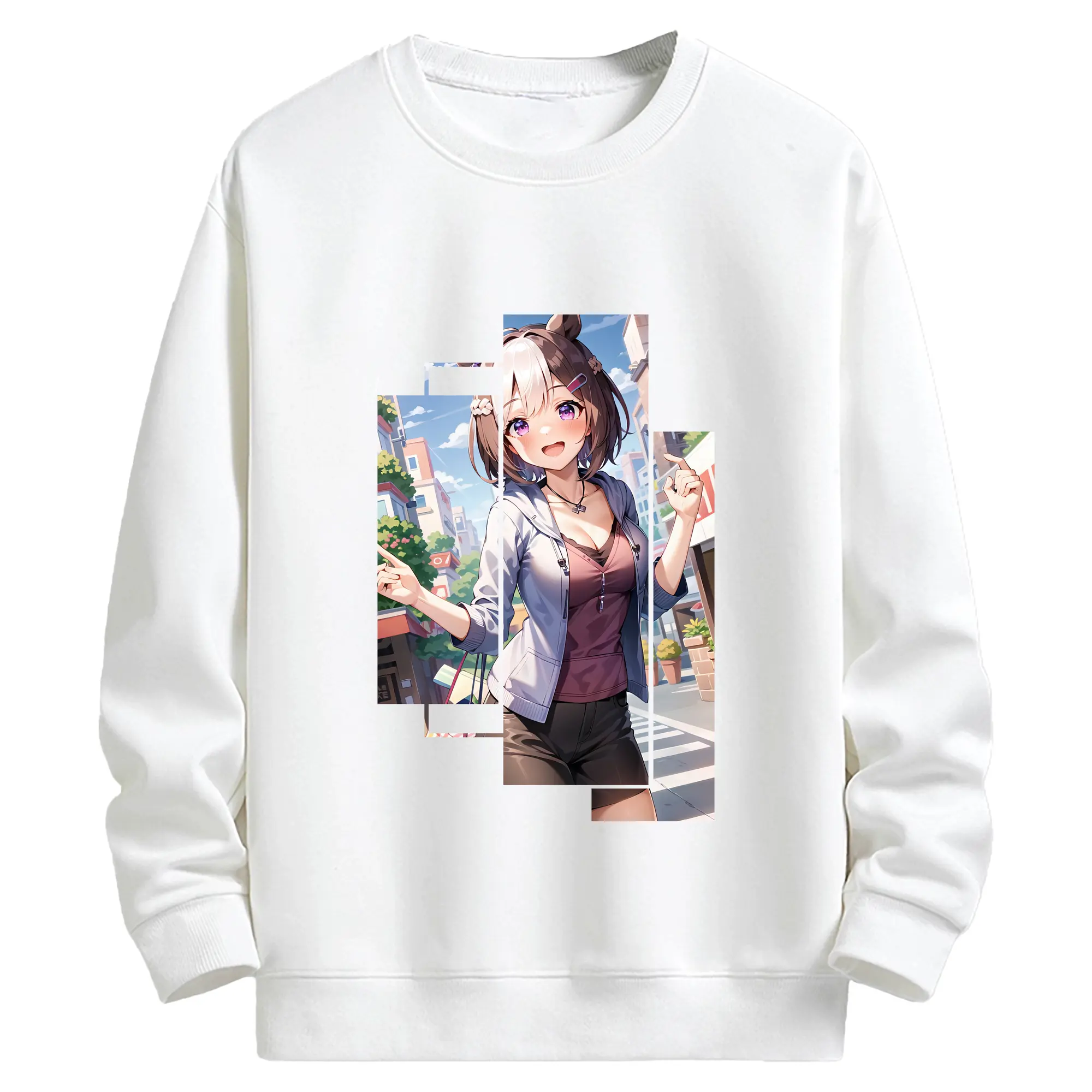 ウマ娘 プリティーダービー グッズ スペシャルウィーク - キッズ クルーネックスウェットシャツ ・ フロントプリント ・ 綿80％ ポリエステル20％ ・ 快適 通学 スポーツ 日常使い お散歩用