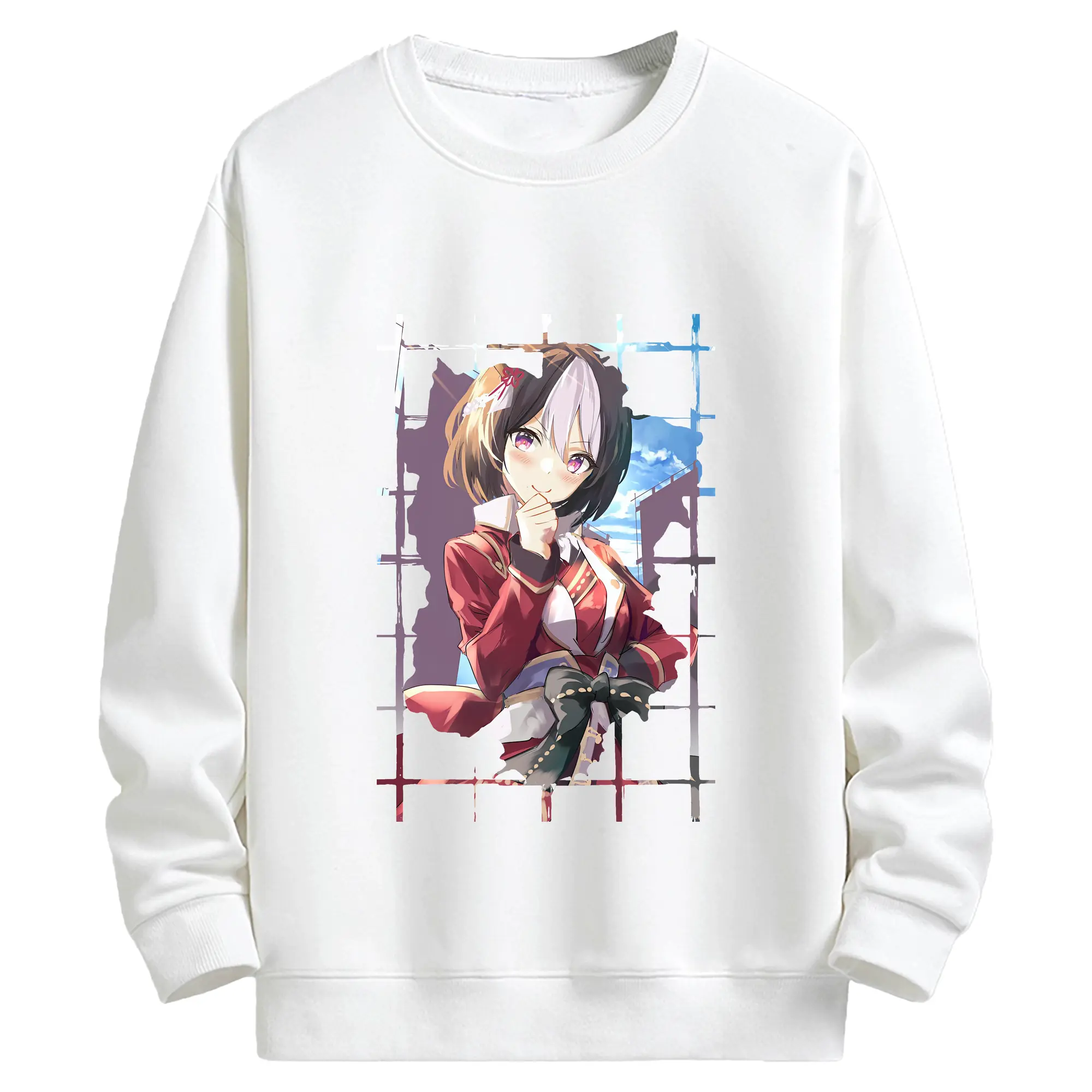 ウマ娘 プリティーダービー グッズ スペシャルウィーク - キッズ クルーネックスウェットシャツ ・ フロントプリント ・ 綿80％ ポリエステル20％ ・ 快適 通学 スポーツ 日常使い お散歩用