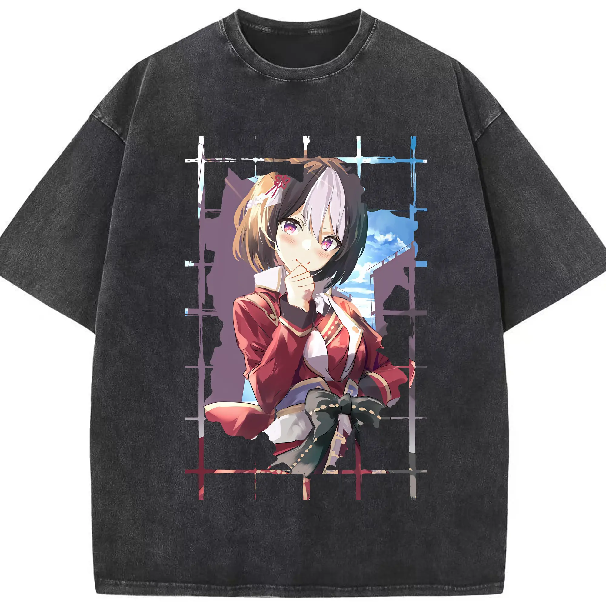 ウマ娘 プリティーダービー グッズ スペシャルウィーク - 綿100％ ヴィンテージ風 半袖Tシャツ ・ フロントプリント ・ 柔らか肌触り ・ 通気性 快適 ・ スポーツ カジュアル 外出用