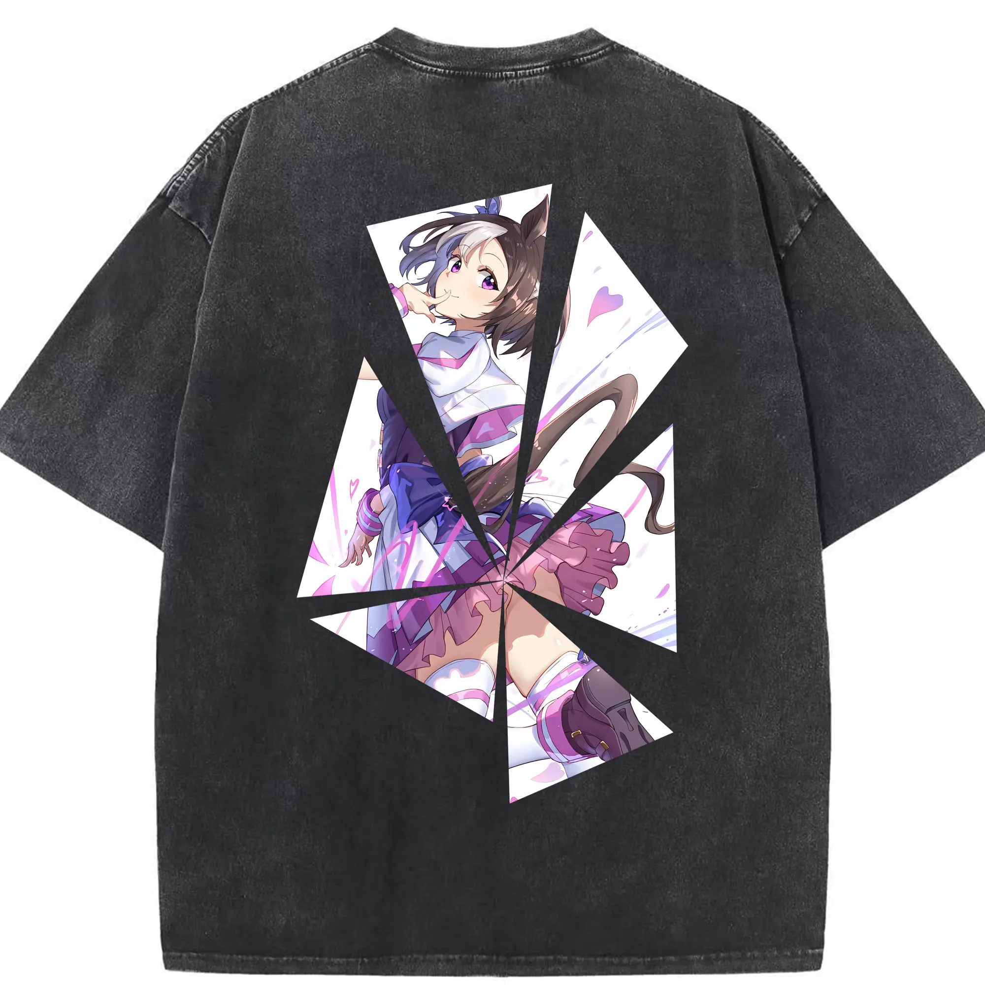ウマ娘 プリティーダービー グッズ スペシャルウィーク - 綿100％ ヴィンテージ風 半袖Tシャツ ・ 背面プリント ・ 柔らか肌触り ・ 通気性 快適 ・ スポーツ カジュアル 外出用