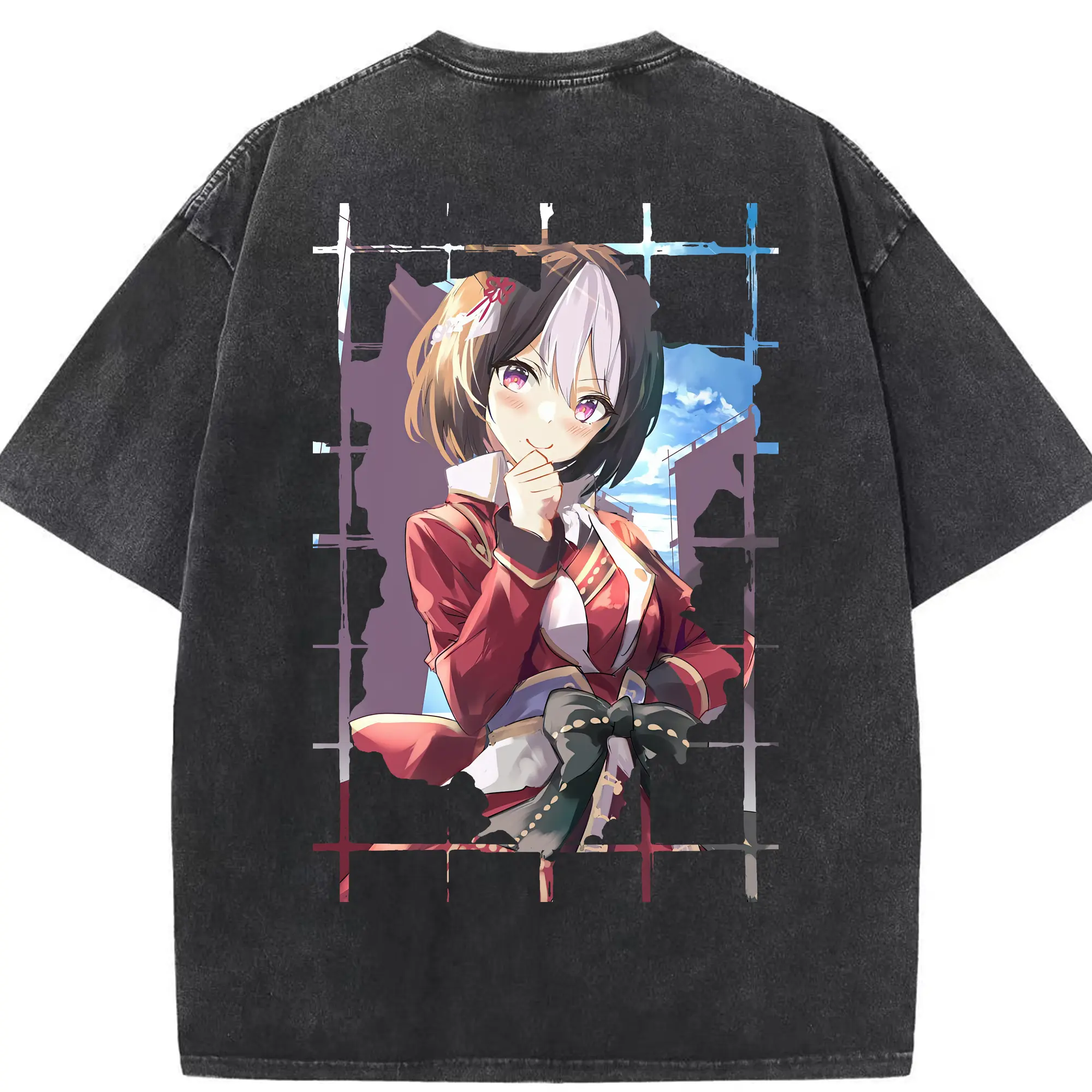 ウマ娘 プリティーダービー グッズ スペシャルウィーク - 綿100％ ヴィンテージ風 半袖Tシャツ ・ 背面プリント ・ 柔らか肌触り ・ 通気性 快適 ・ スポーツ カジュアル 外出用