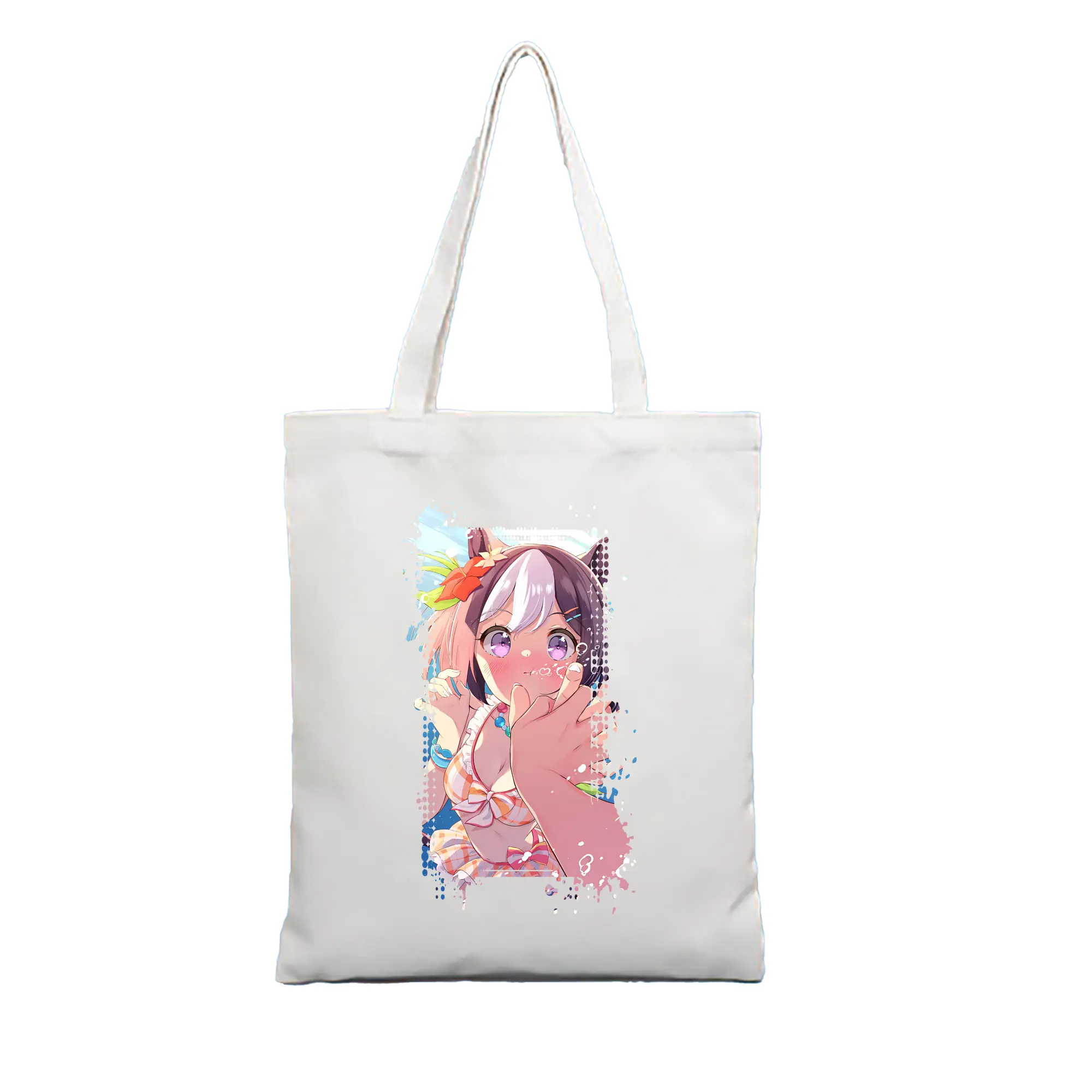 ウマ娘 プリティーダービー グッズ スペシャルウィーク - 縦型キャンバス手提げバッグ（トートバッグ） ・ キャンバス素材 ・ ショッピング用 ・ 軽量 丈夫 お手入れ簡単