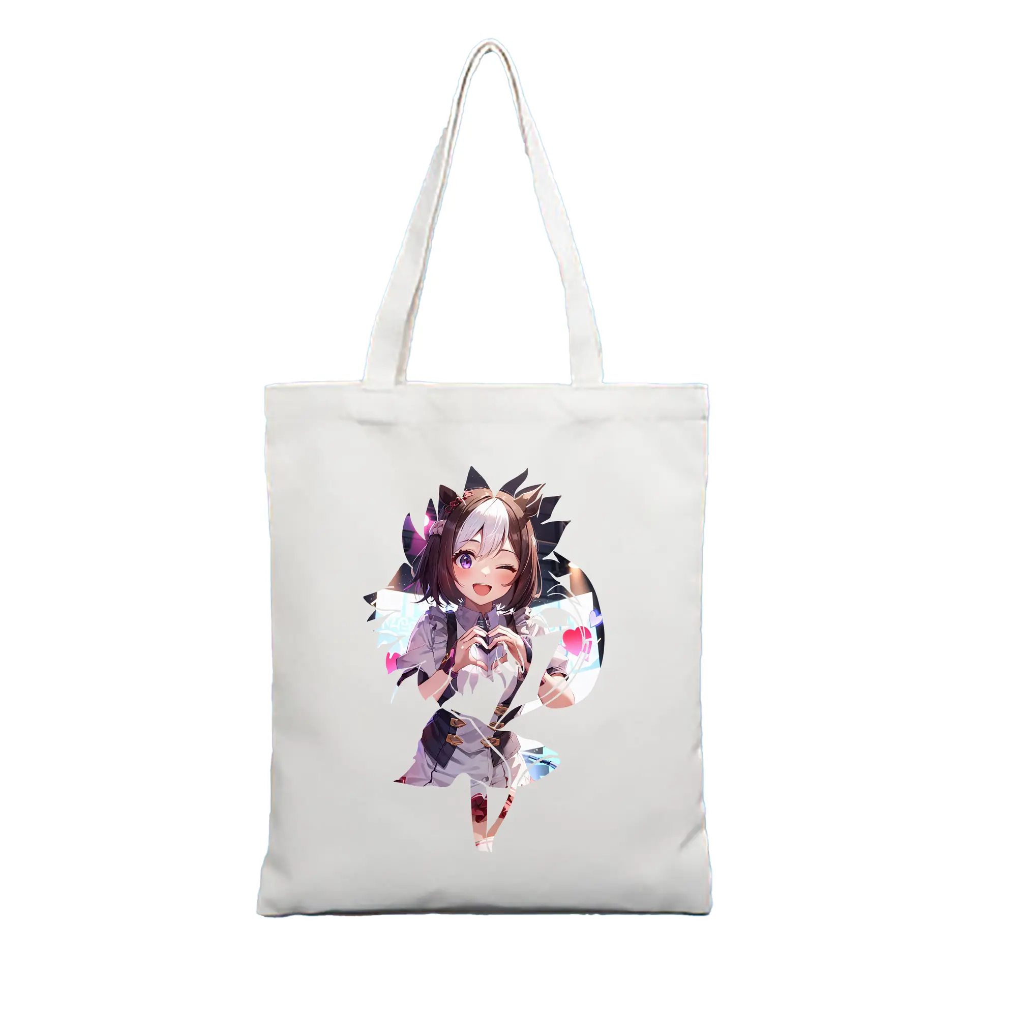 ウマ娘 プリティーダービー グッズ スペシャルウィーク - 縦型キャンバス手提げバッグ（トートバッグ） ・ キャンバス素材 ・ ショッピング用 ・ 軽量 丈夫 お手入れ簡単