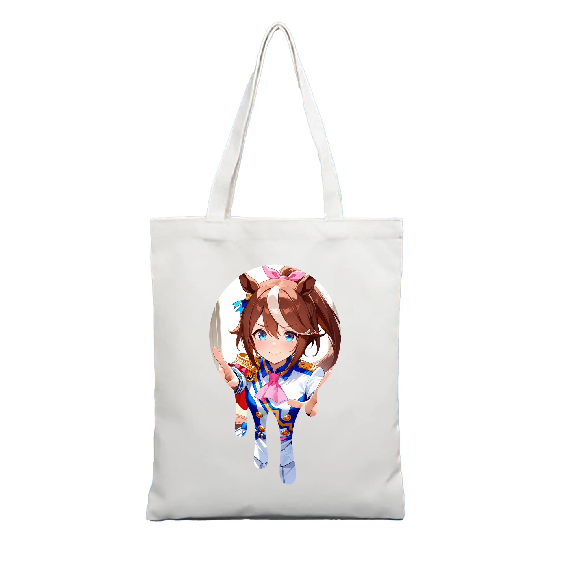 ウマ娘 プリティーダービー グッズ スペシャルウィーク - 縦型キャンバス手提げバッグ（トートバッグ） ・ キャンバス素材 ・ ショッピング用 ・ 軽量 丈夫 お手入れ簡単