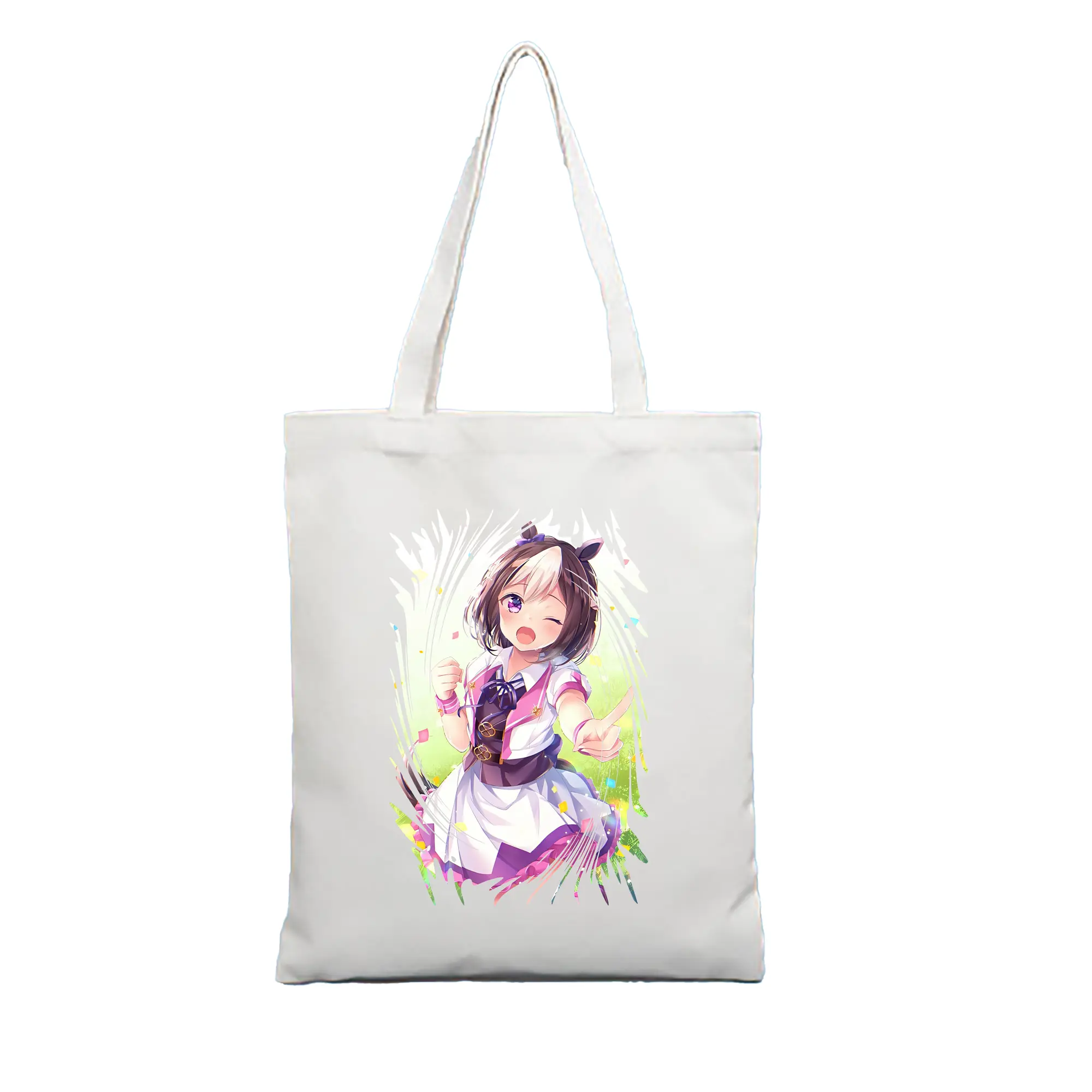 ウマ娘 プリティーダービー グッズ スペシャルウィーク - 縦型キャンバス手提げバッグ（トートバッグ） ・ キャンバス素材 ・ ショッピング用 ・ 軽量 丈夫 お手入れ簡単