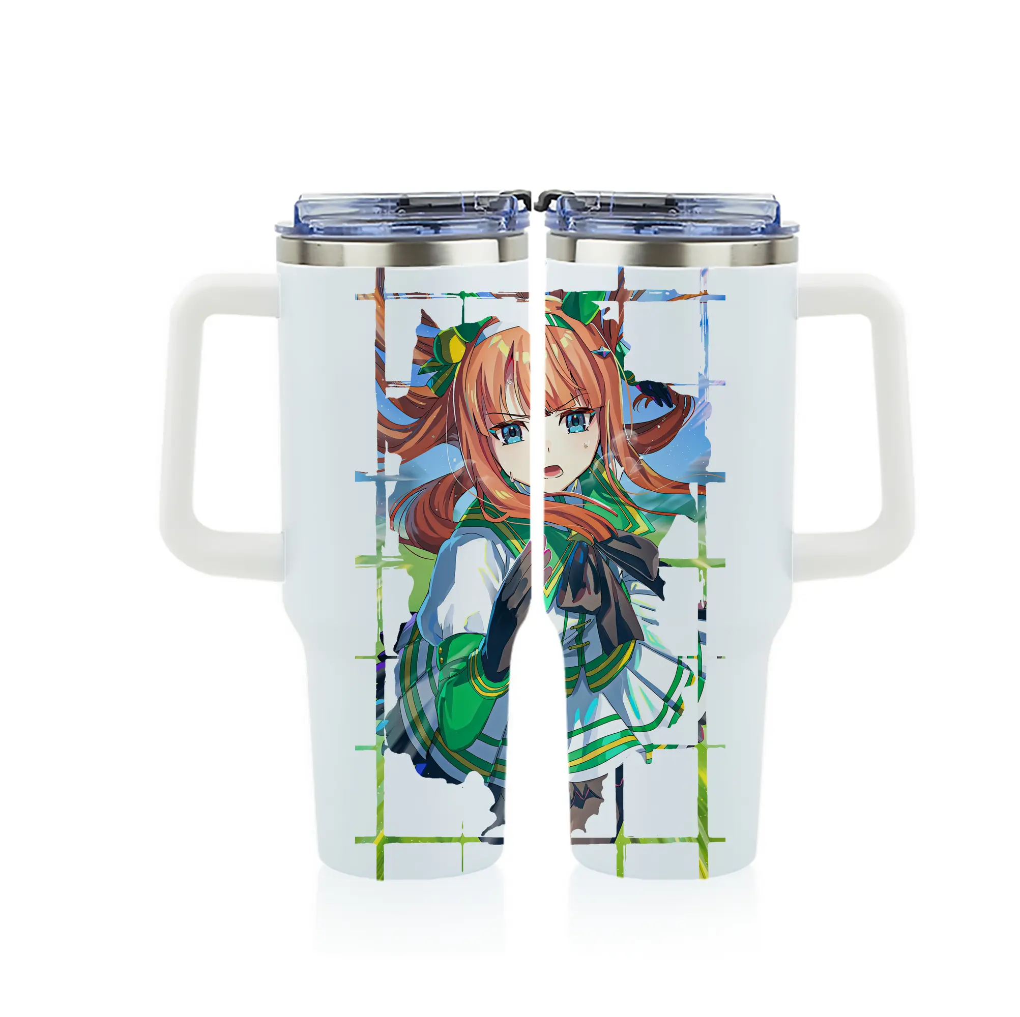 ウマ娘 プリティーダービー グッズ サイレンススズカ - 1200mL フルプリント車用タンブラー ・ 304ステンレス 内側 ・ 201ステンレス 外側 ・ 保温 保冷 ・ 通勤 ドライブ アウトドア用