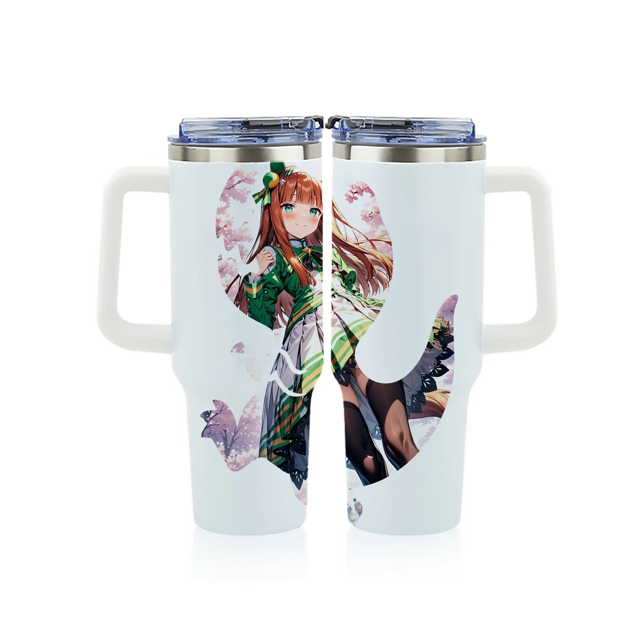 ウマ娘 プリティーダービー グッズ サイレンススズカ - 1200mL フルプリント車用タンブラー ・ 304ステンレス 内側 ・ 201ステンレス 外側 ・ 保温 保冷 ・ 通勤 ドライブ アウトドア用