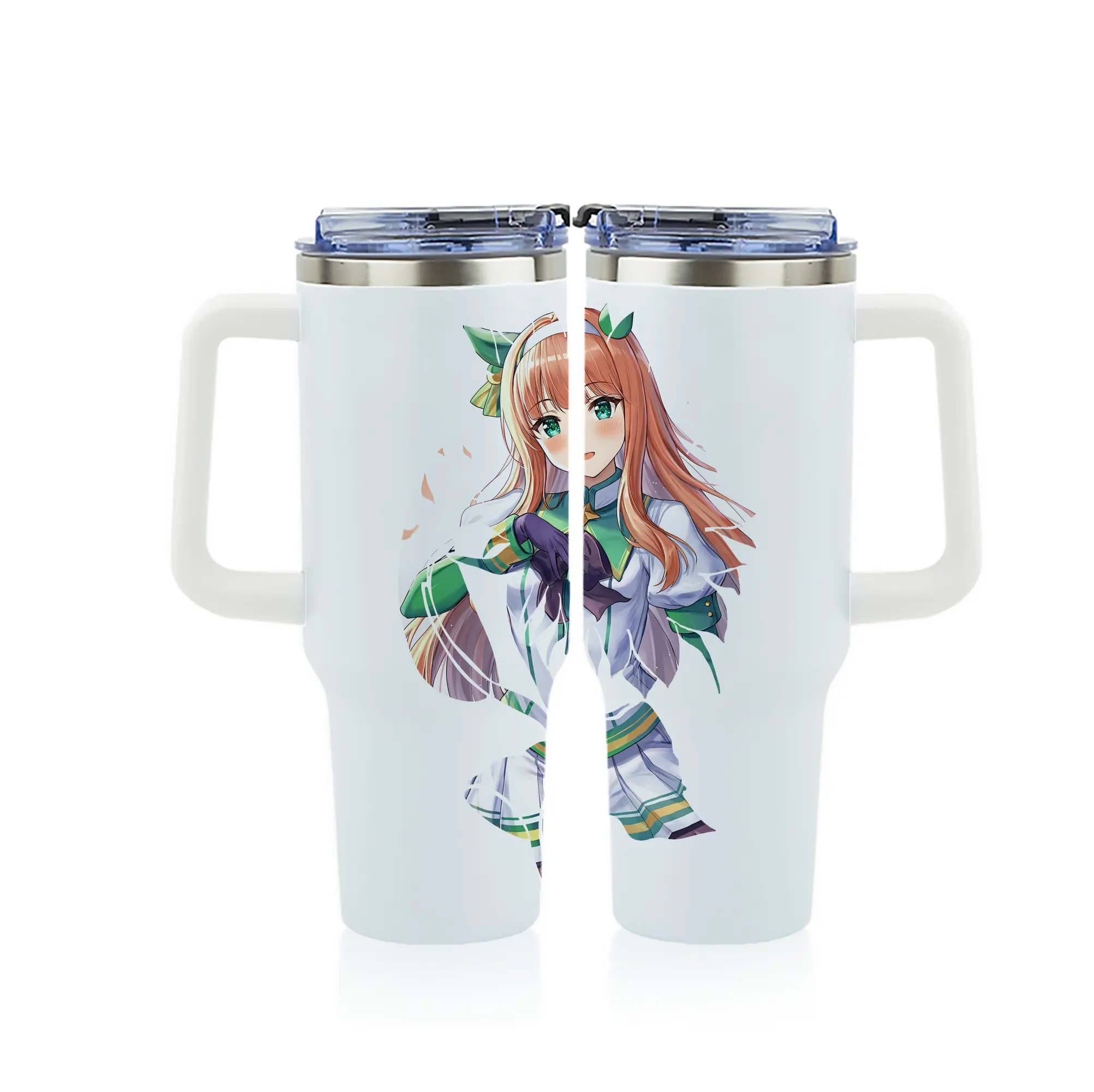 ウマ娘 プリティーダービー グッズ サイレンススズカ - 1200mL フルプリント車用タンブラー ・ 304ステンレス 内側 ・ 201ステンレス 外側 ・ 保温 保冷 ・ 通勤 ドライブ アウトドア用