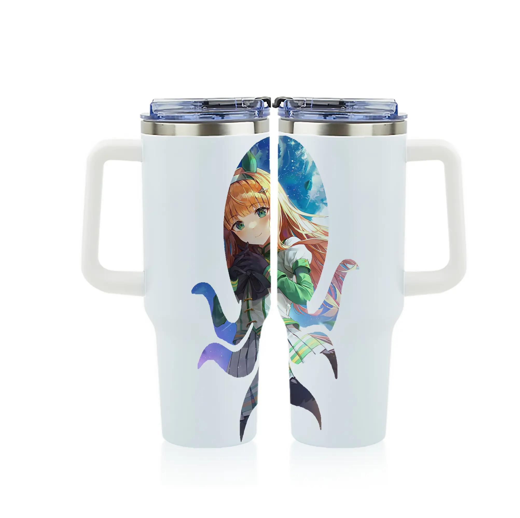 ウマ娘 プリティーダービー グッズ サイレンススズカ - 1200mL フルプリント車用タンブラー ・ 304ステンレス 内側 ・ 201ステンレス 外側 ・ 保温 保冷 ・ 通勤 ドライブ アウトドア用