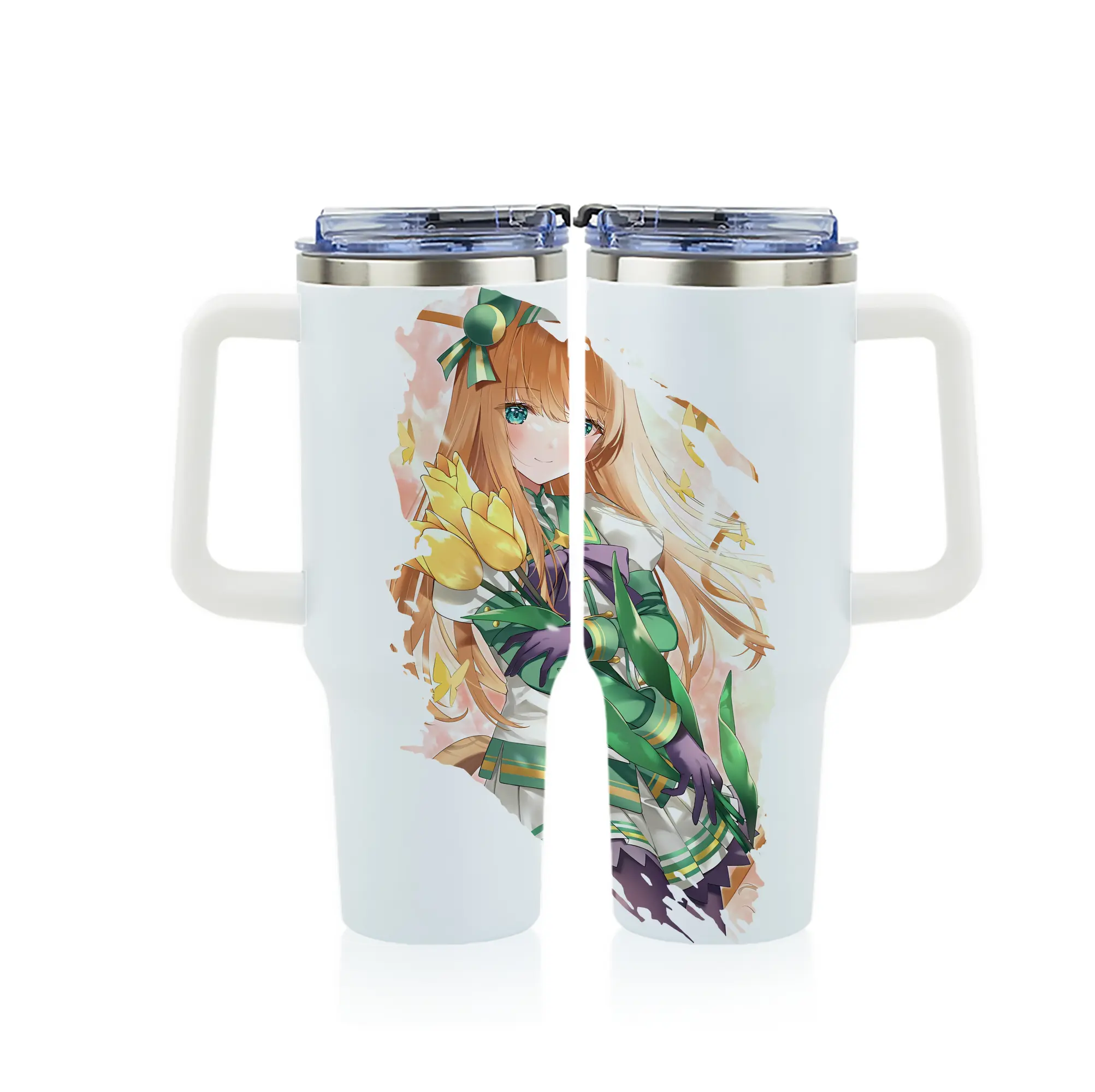 ウマ娘 プリティーダービー グッズ サイレンススズカ - 1200mL フルプリント車用タンブラー ・ 304ステンレス 内側 ・ 201ステンレス 外側 ・ 保温 保冷 ・ 通勤 ドライブ アウトドア用