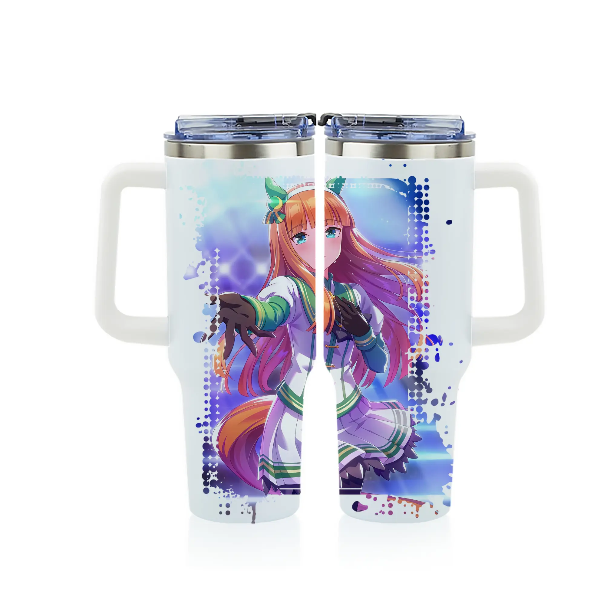 ウマ娘 プリティーダービー グッズ サイレンススズカ - 1200mL フルプリント車用タンブラー ・ 304ステンレス 内側 ・ 201ステンレス 外側 ・ 保温 保冷 ・ 通勤 ドライブ アウトドア用