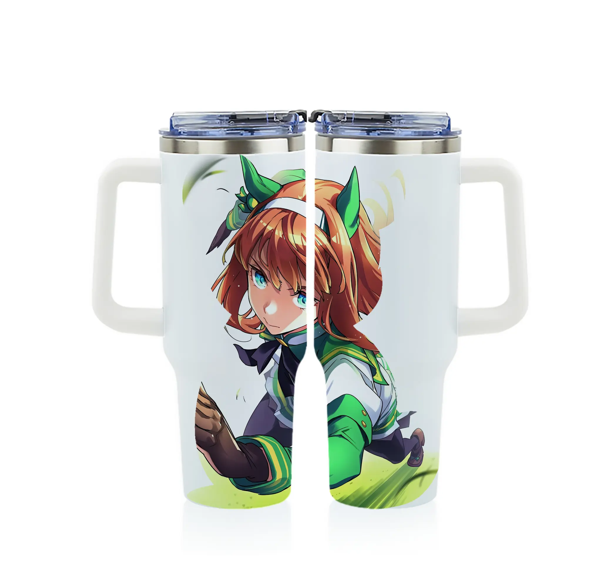 ウマ娘 プリティーダービー グッズ サイレンススズカ - 1200mL フルプリント車用タンブラー ・ 304ステンレス 内側 ・ 201ステンレス 外側 ・ 保温 保冷 ・ 通勤 ドライブ アウトドア用