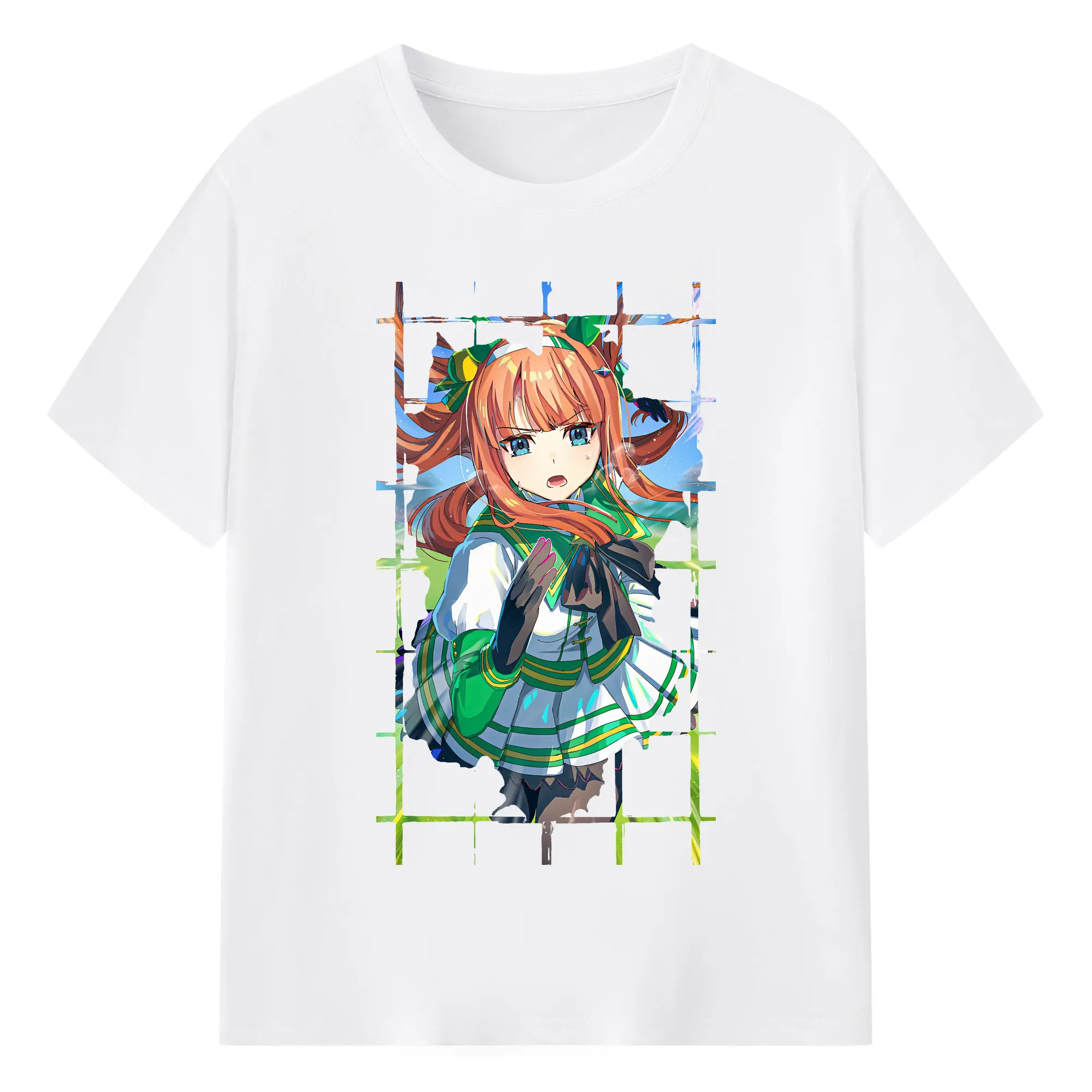 ウマ娘 プリティーダービー グッズ サイレンススズカ - 綿100％ 半袖Tシャツ ・ フロントプリント ・ 快適 通気性 ・ 日常使い 散歩 スポーツ用
