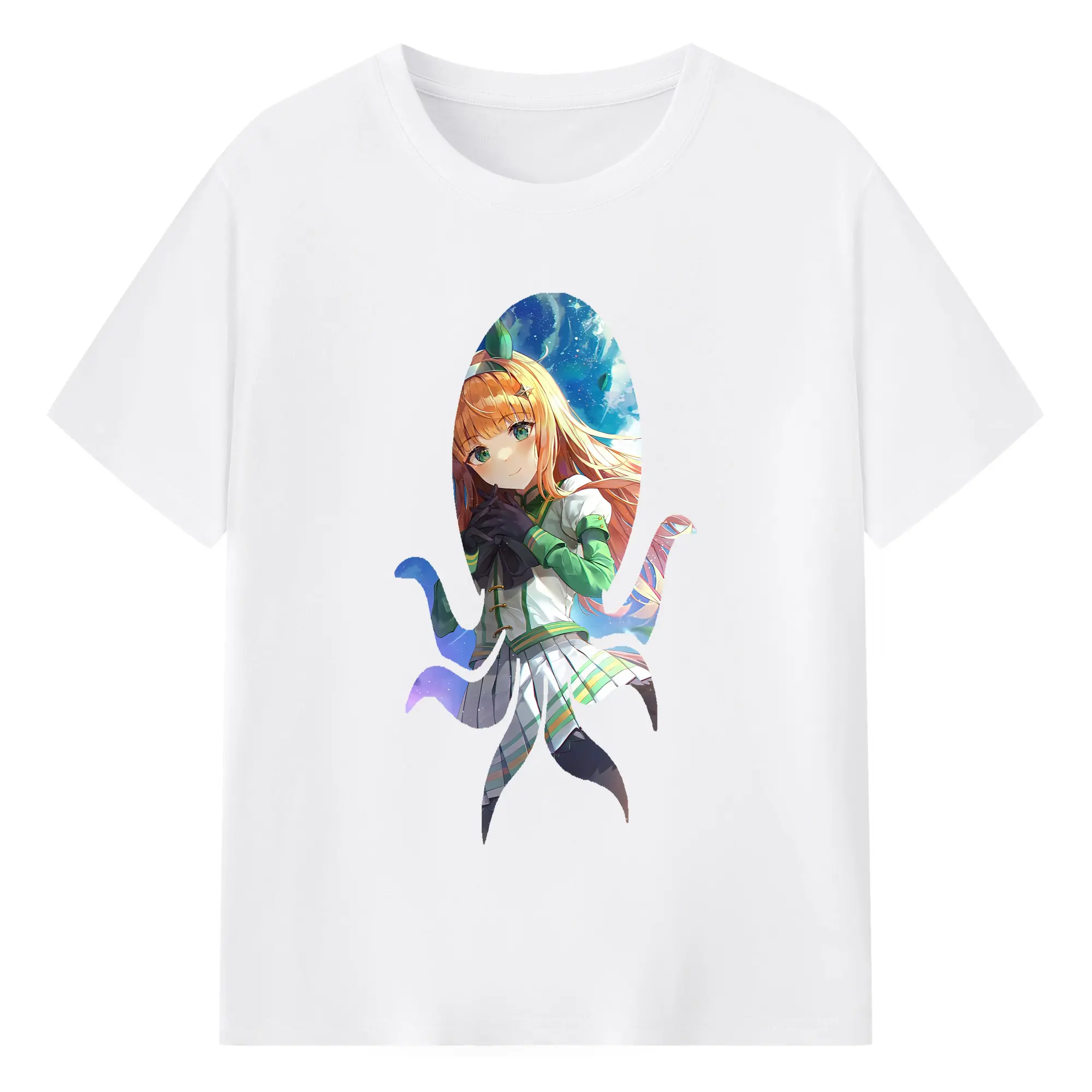 ウマ娘 プリティーダービー グッズ サイレンススズカ - 綿100％ 半袖Tシャツ ・ フロントプリント ・ 快適 通気性 ・ 日常使い 散歩 スポーツ用