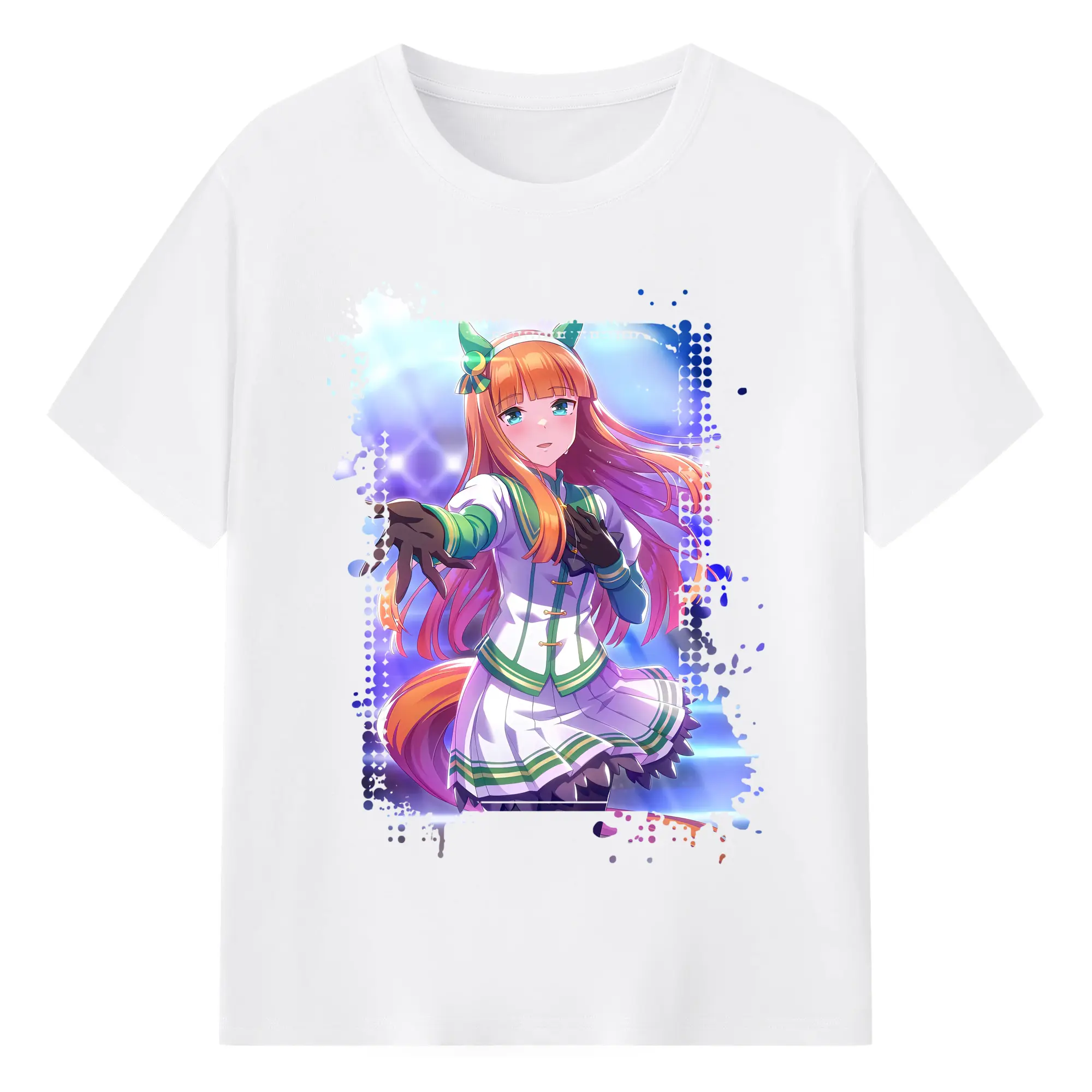 ウマ娘 プリティーダービー グッズ サイレンススズカ - 綿100％ 半袖Tシャツ ・ フロントプリント ・ 快適 通気性 ・ 日常使い 散歩 スポーツ用