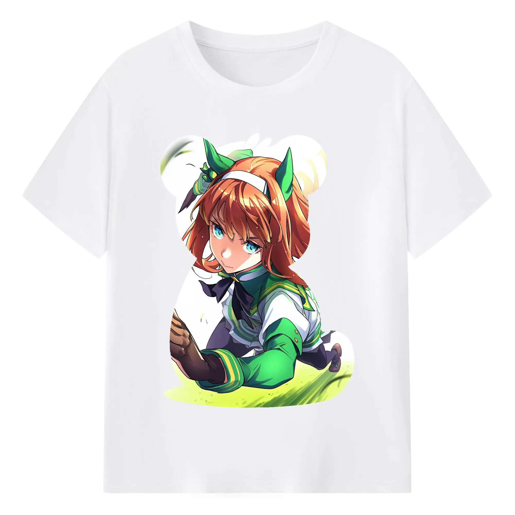 ウマ娘 プリティーダービー グッズ サイレンススズカ - 綿100％ 半袖Tシャツ ・ フロントプリント ・ 快適 通気性 ・ 日常使い 散歩 スポーツ用