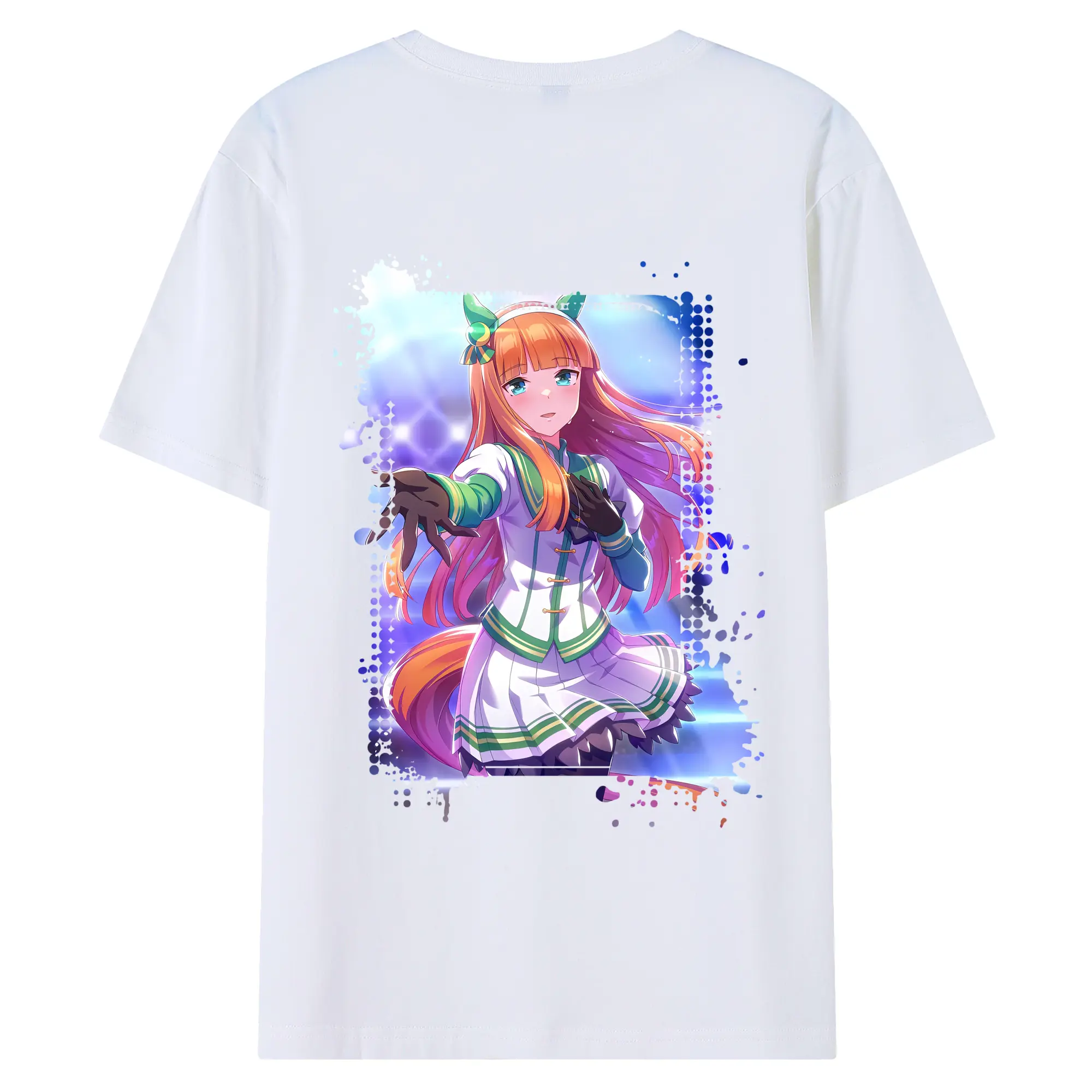 ウマ娘 プリティーダービー グッズ サイレンススズカ - 綿100％ 半袖Tシャツ ・ バックプリント ・ 快適 通気性 ・ 日常使い 散歩 スポーツ用