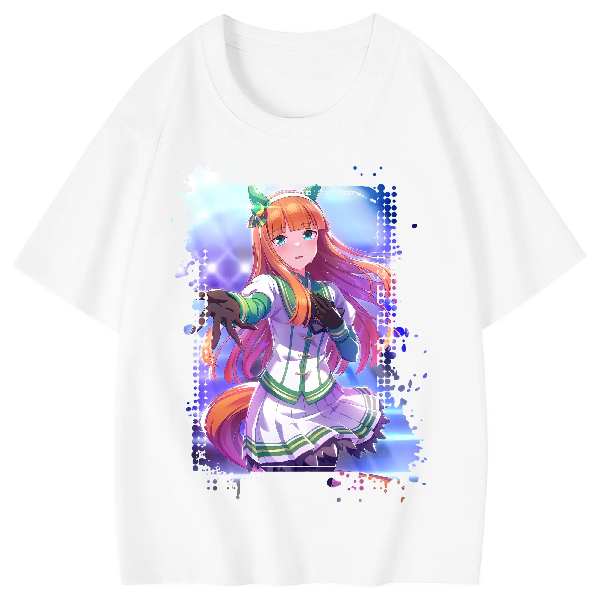 ウマ娘 プリティーダービー グッズ サイレンススズカ - 綿100％ キッズTシャツ ・ フロントプリント ・ 快適 通気性 ・ スポーツ カジュアル 散歩用