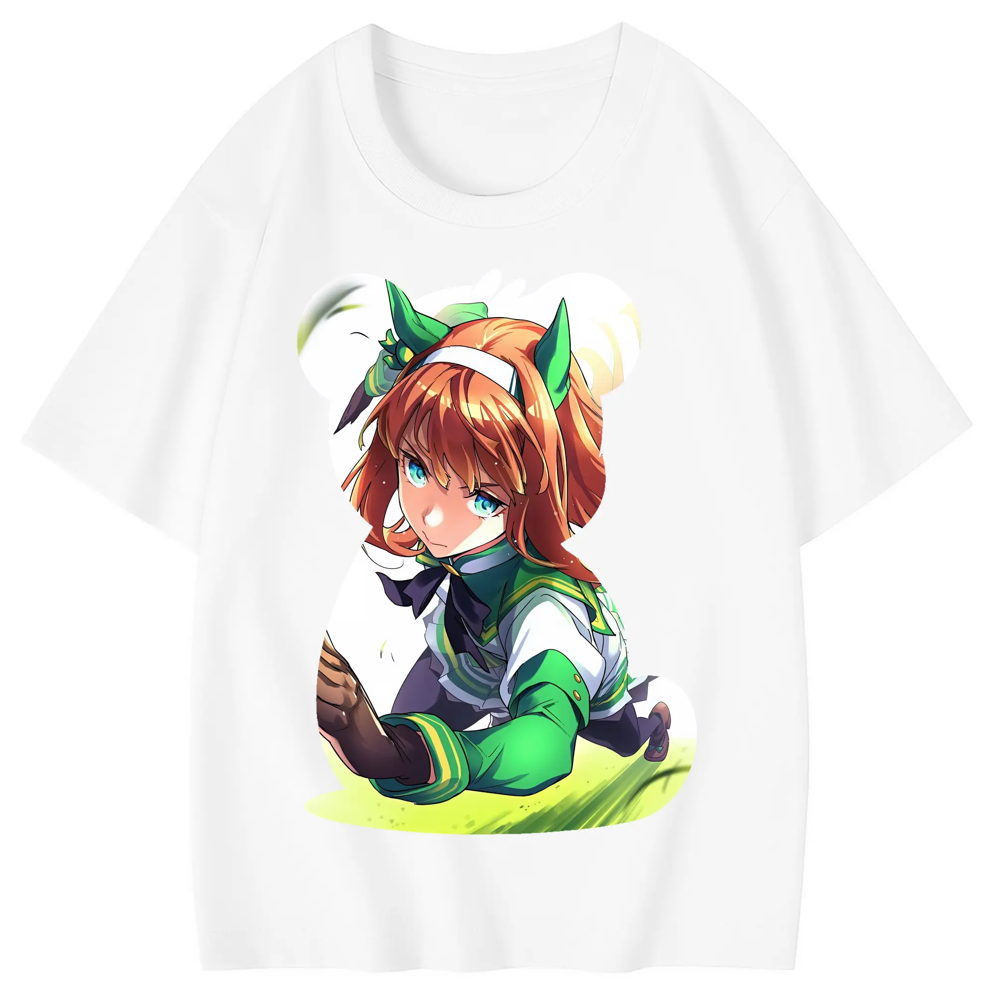 ウマ娘 プリティーダービー グッズ サイレンススズカ - 綿100％ キッズTシャツ ・ フロントプリント ・ 快適 通気性 ・ スポーツ カジュアル 散歩用