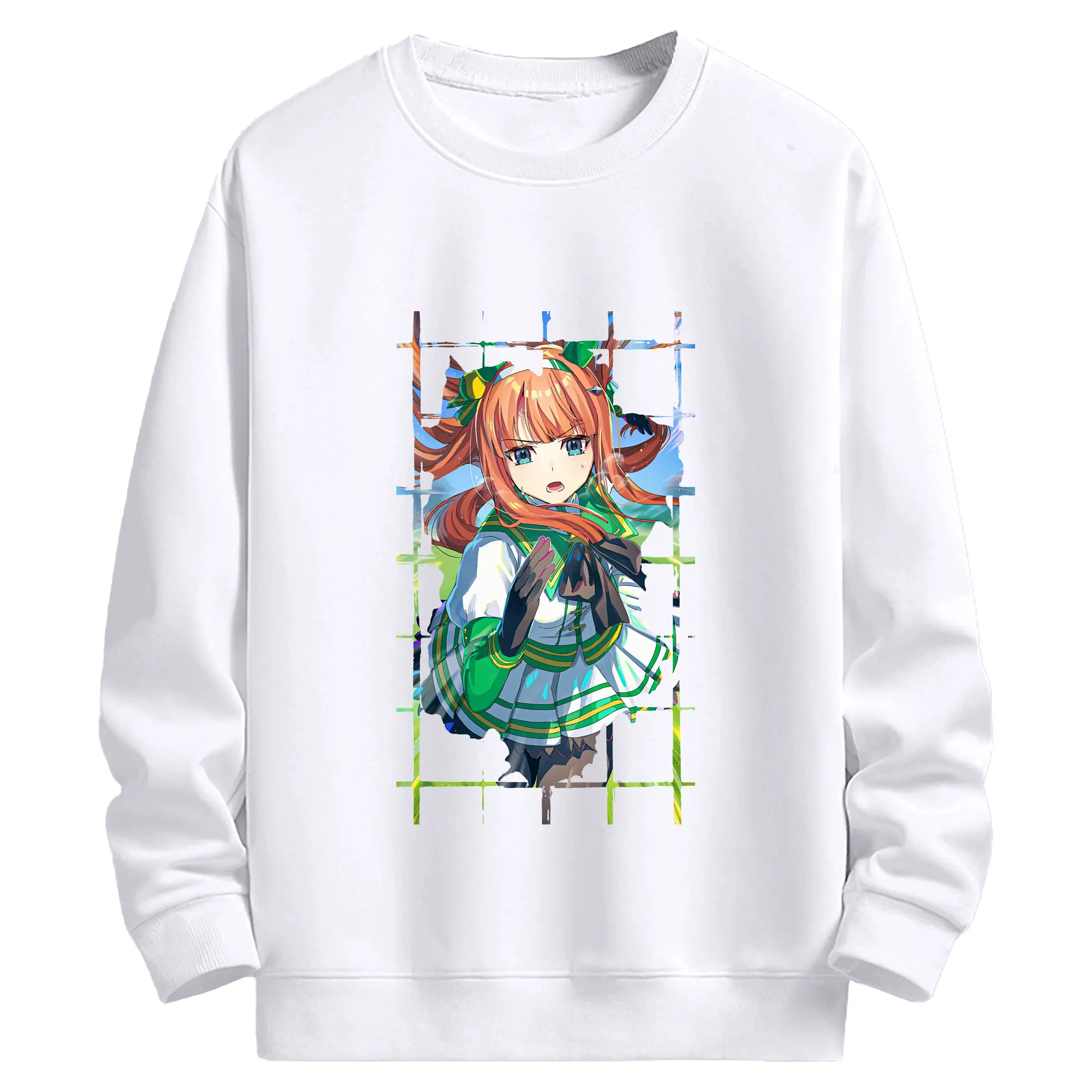 ウマ娘 プリティーダービー グッズ サイレンススズカ - 高品質 クルーネック スウェット ・ コットン59％ ポリエステル41％ ・ ユニセックス 長袖 トレーナー ・ カジュアル デイリー スポーツ 散歩用