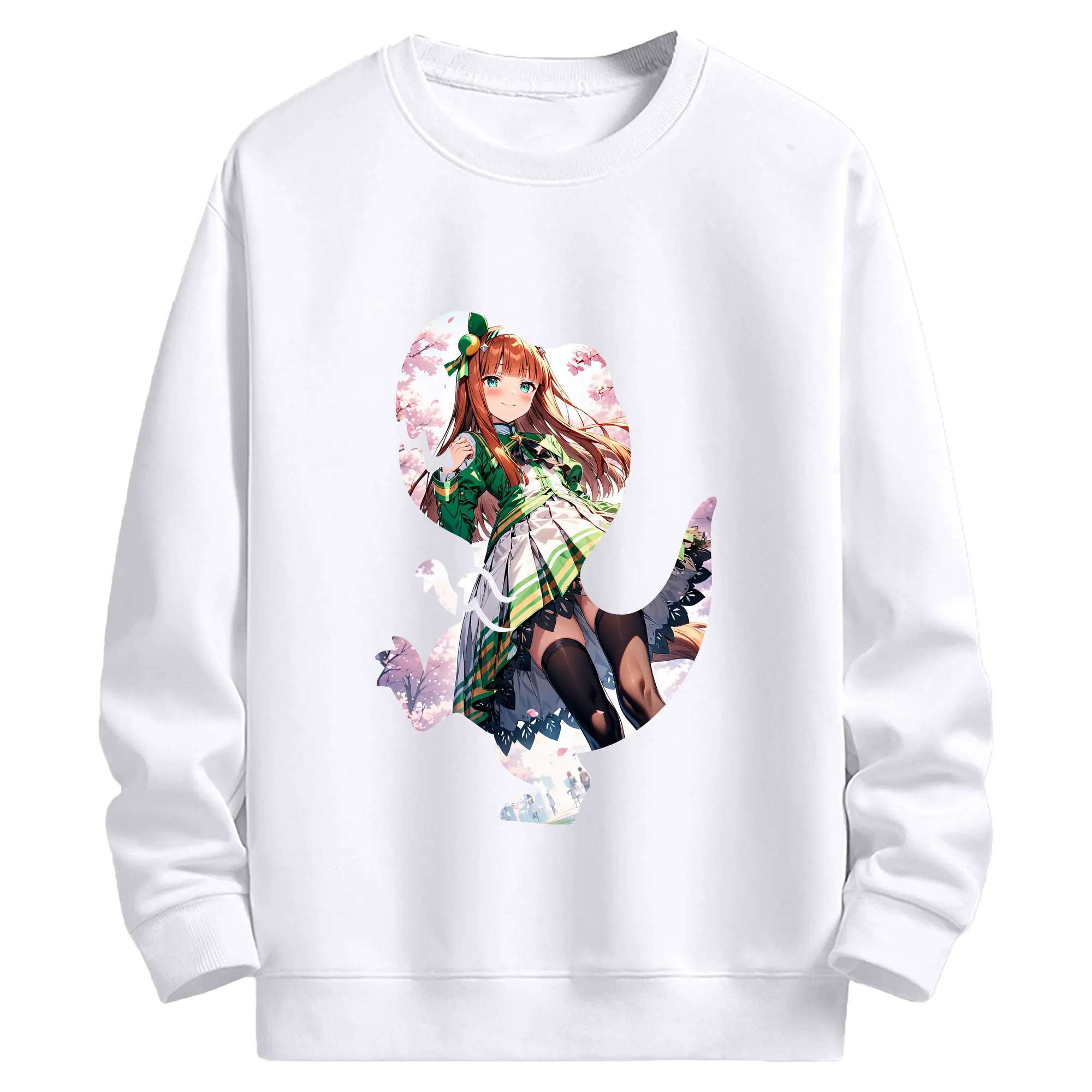 ウマ娘 プリティーダービー グッズ サイレンススズカ - 高品質 クルーネック スウェット ・ コットン59％ ポリエステル41％ ・ ユニセックス 長袖 トレーナー ・ カジュアル デイリー スポーツ 散歩用