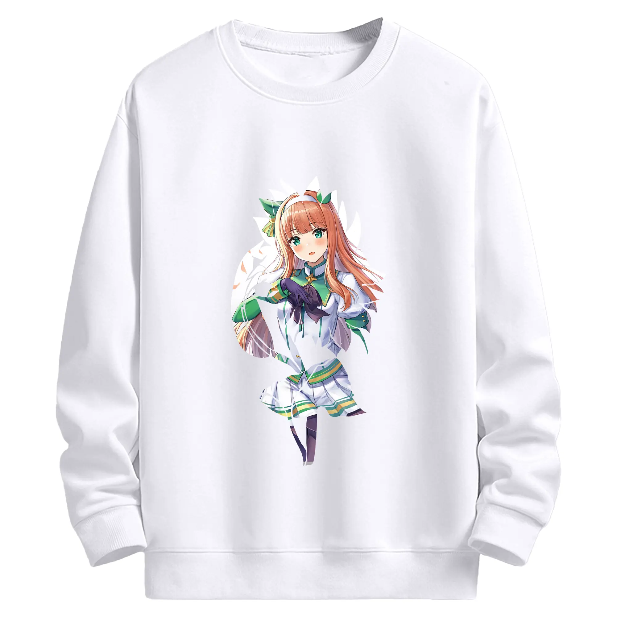 ウマ娘 プリティーダービー グッズ サイレンススズカ - 高品質 クルーネック スウェット ・ コットン59％ ポリエステル41％ ・ ユニセックス 長袖 トレーナー ・ カジュアル デイリー スポーツ 散歩用