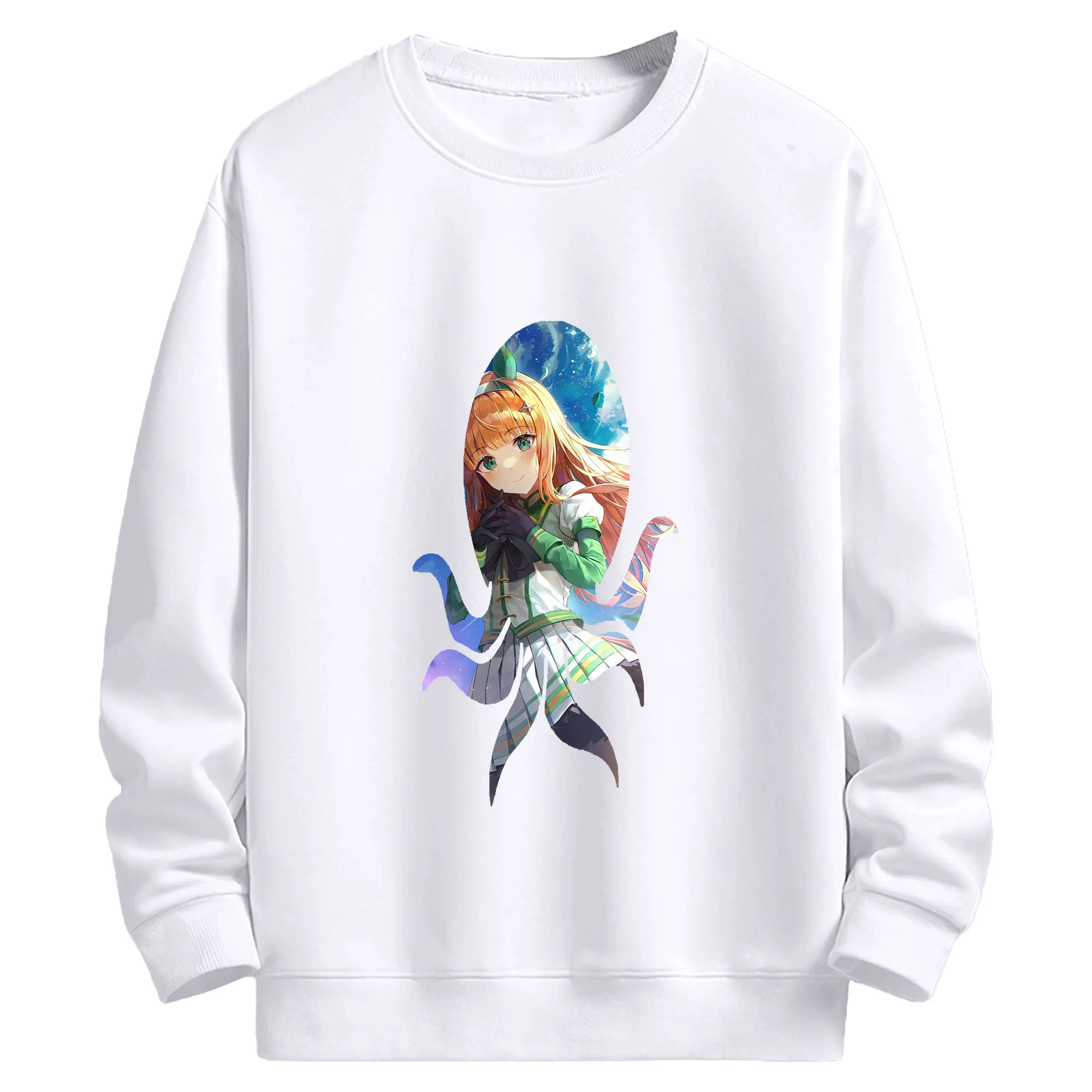 ウマ娘 プリティーダービー グッズ サイレンススズカ - 高品質 クルーネック スウェット ・ コットン59％ ポリエステル41％ ・ ユニセックス 長袖 トレーナー ・ カジュアル デイリー スポーツ 散歩用