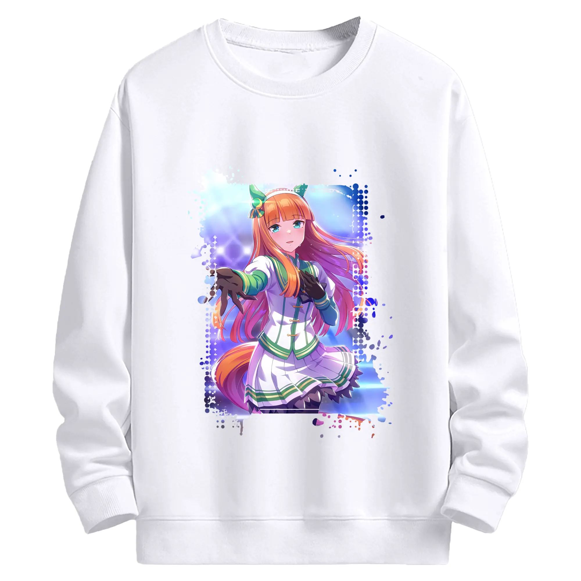 ウマ娘 プリティーダービー グッズ サイレンススズカ - 高品質 クルーネック スウェット ・ コットン59％ ポリエステル41％ ・ ユニセックス 長袖 トレーナー ・ カジュアル デイリー スポーツ 散歩用