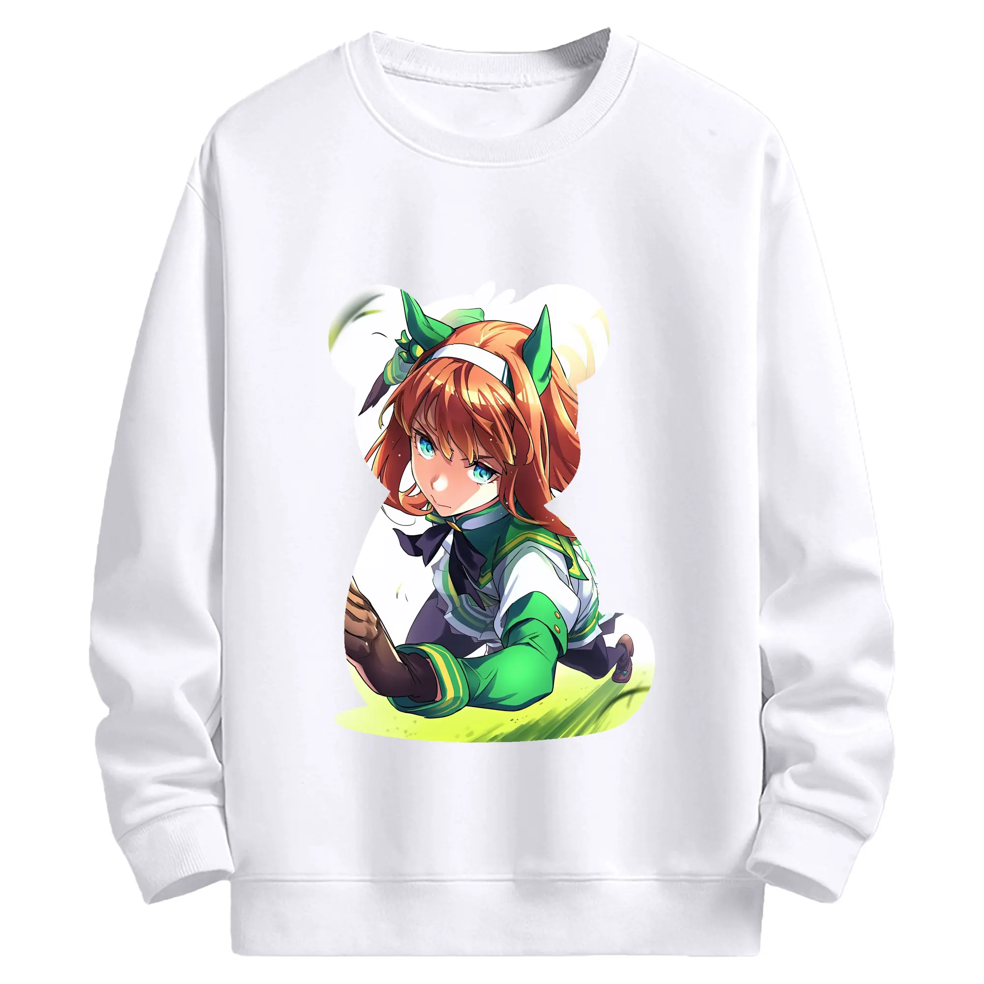 ウマ娘 プリティーダービー グッズ サイレンススズカ - 高品質 クルーネック スウェット ・ コットン59％ ポリエステル41％ ・ ユニセックス 長袖 トレーナー ・ カジュアル デイリー スポーツ 散歩用