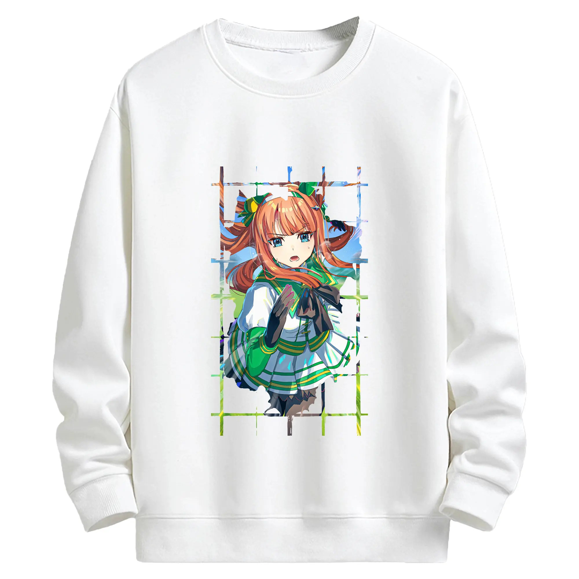 ウマ娘 プリティーダービー グッズ サイレンススズカ - キッズ クルーネックスウェットシャツ ・ フロントプリント ・ 綿80％ ポリエステル20％ ・ 快適 通学 スポーツ 日常使い お散歩用