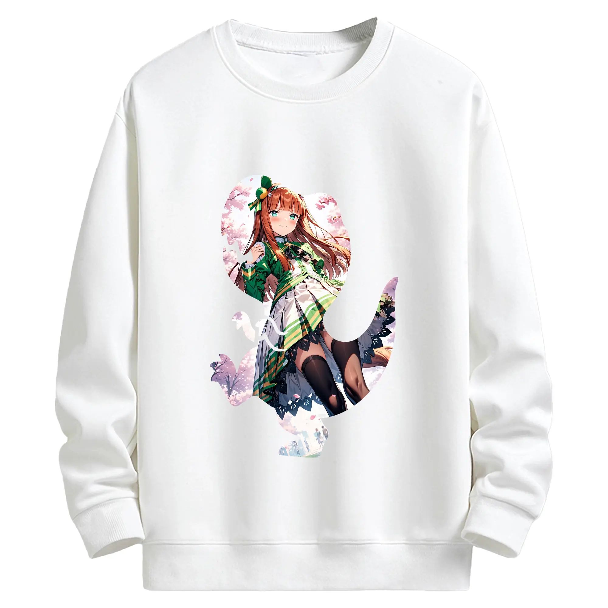 ウマ娘 プリティーダービー グッズ サイレンススズカ - キッズ クルーネックスウェットシャツ ・ フロントプリント ・ 綿80％ ポリエステル20％ ・ 快適 通学 スポーツ 日常使い お散歩用