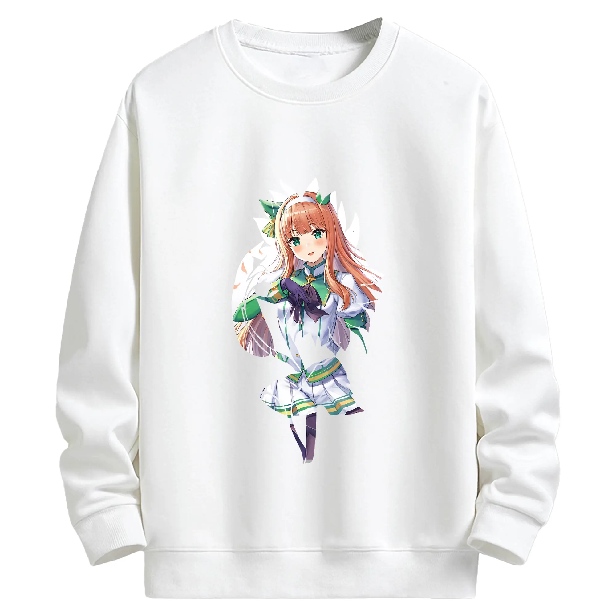 ウマ娘 プリティーダービー グッズ サイレンススズカ - キッズ クルーネックスウェットシャツ ・ フロントプリント ・ 綿80％ ポリエステル20％ ・ 快適 通学 スポーツ 日常使い お散歩用