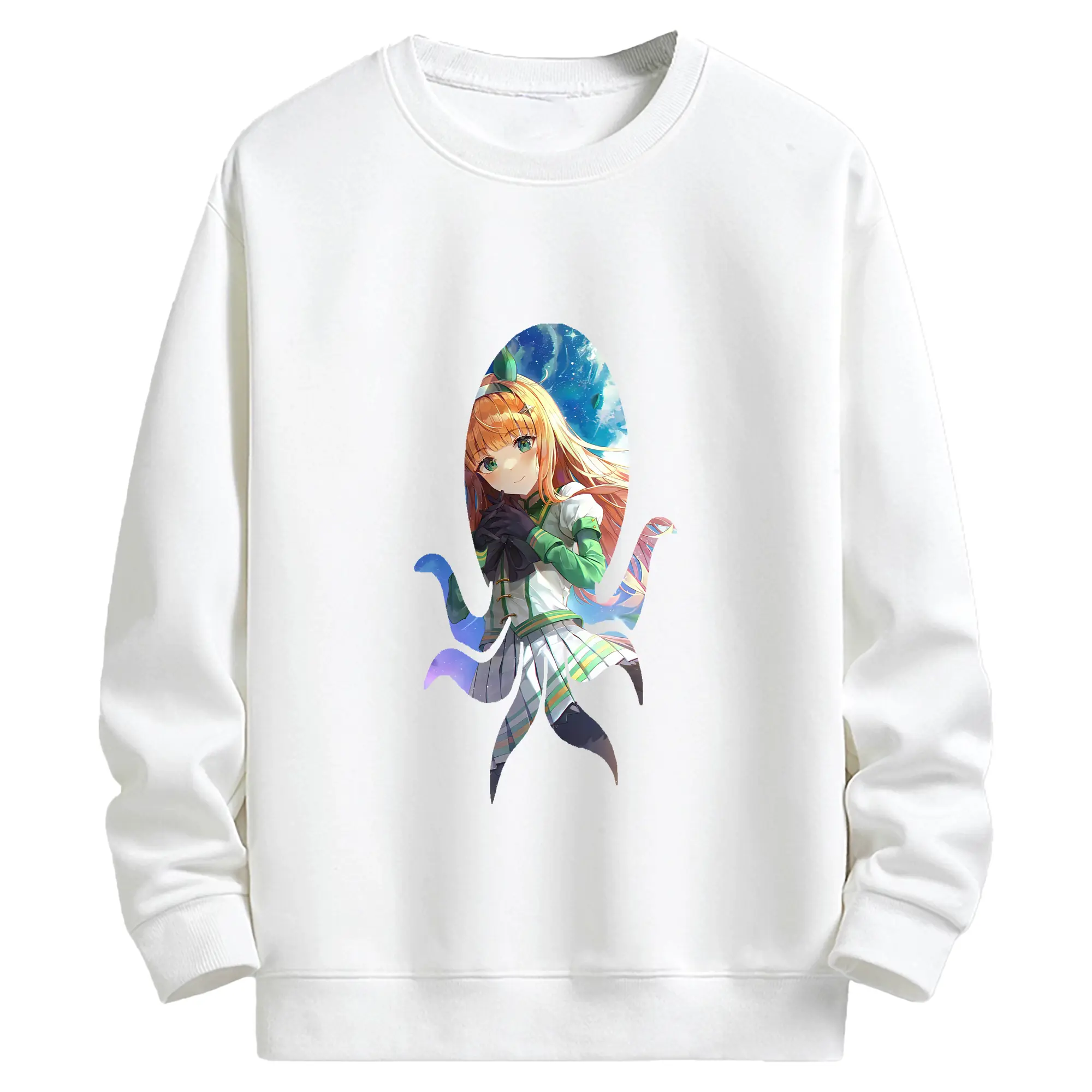 ウマ娘 プリティーダービー グッズ サイレンススズカ - キッズ クルーネックスウェットシャツ ・ フロントプリント ・ 綿80％ ポリエステル20％ ・ 快適 通学 スポーツ 日常使い お散歩用