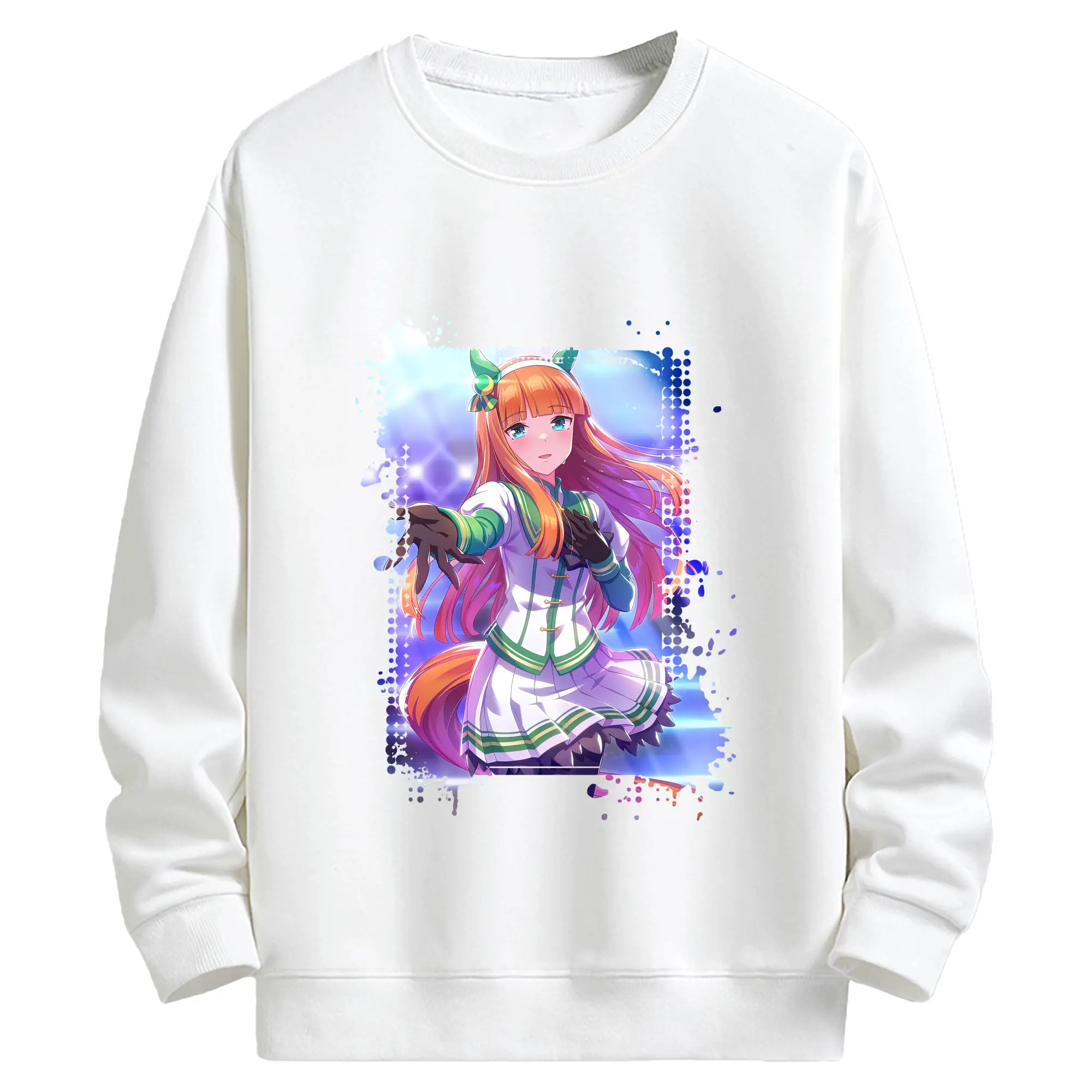 ウマ娘 プリティーダービー グッズ サイレンススズカ - キッズ クルーネックスウェットシャツ ・ フロントプリント ・ 綿80％ ポリエステル20％ ・ 快適 通学 スポーツ 日常使い お散歩用