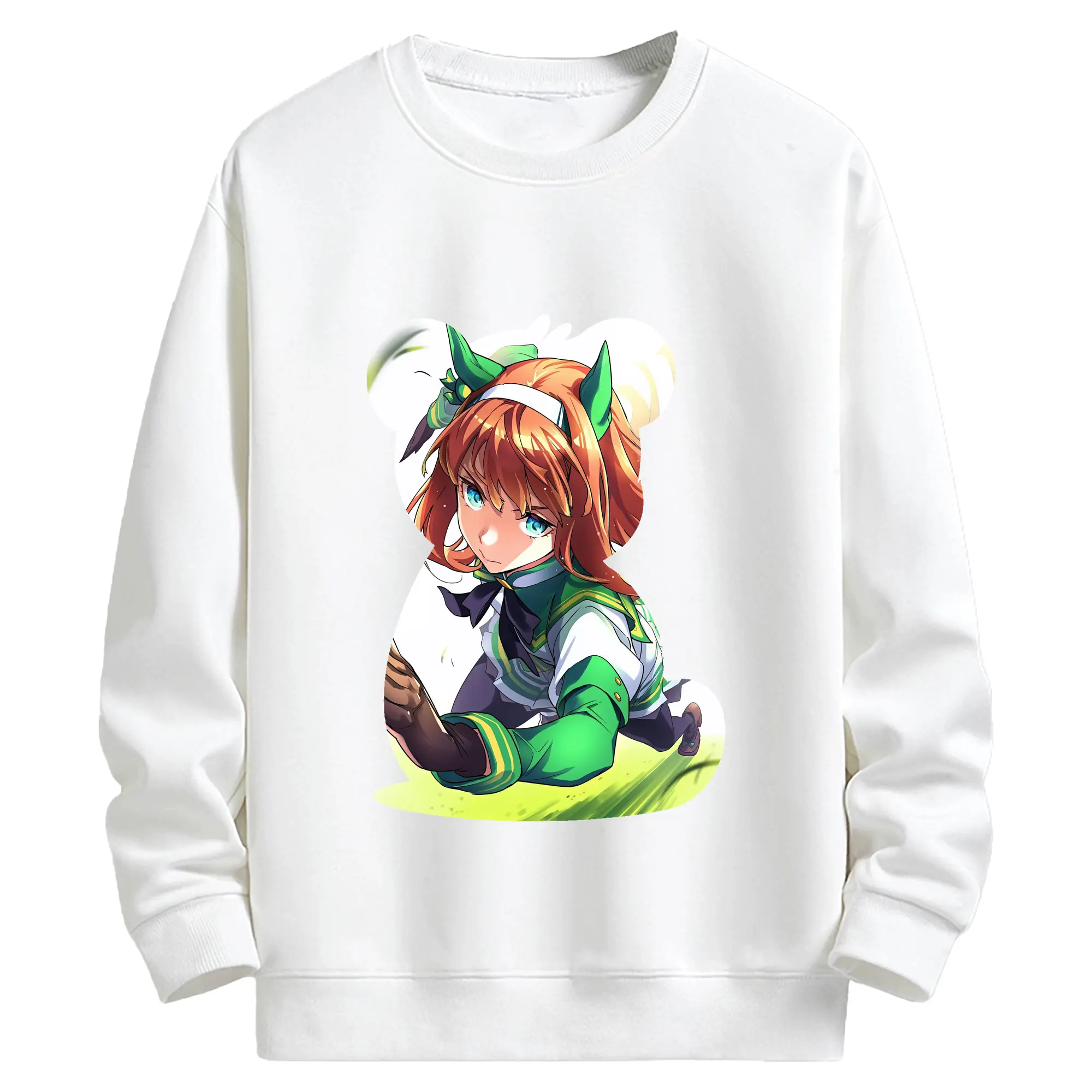 ウマ娘 プリティーダービー グッズ サイレンススズカ - キッズ クルーネックスウェットシャツ ・ フロントプリント ・ 綿80％ ポリエステル20％ ・ 快適 通学 スポーツ 日常使い お散歩用