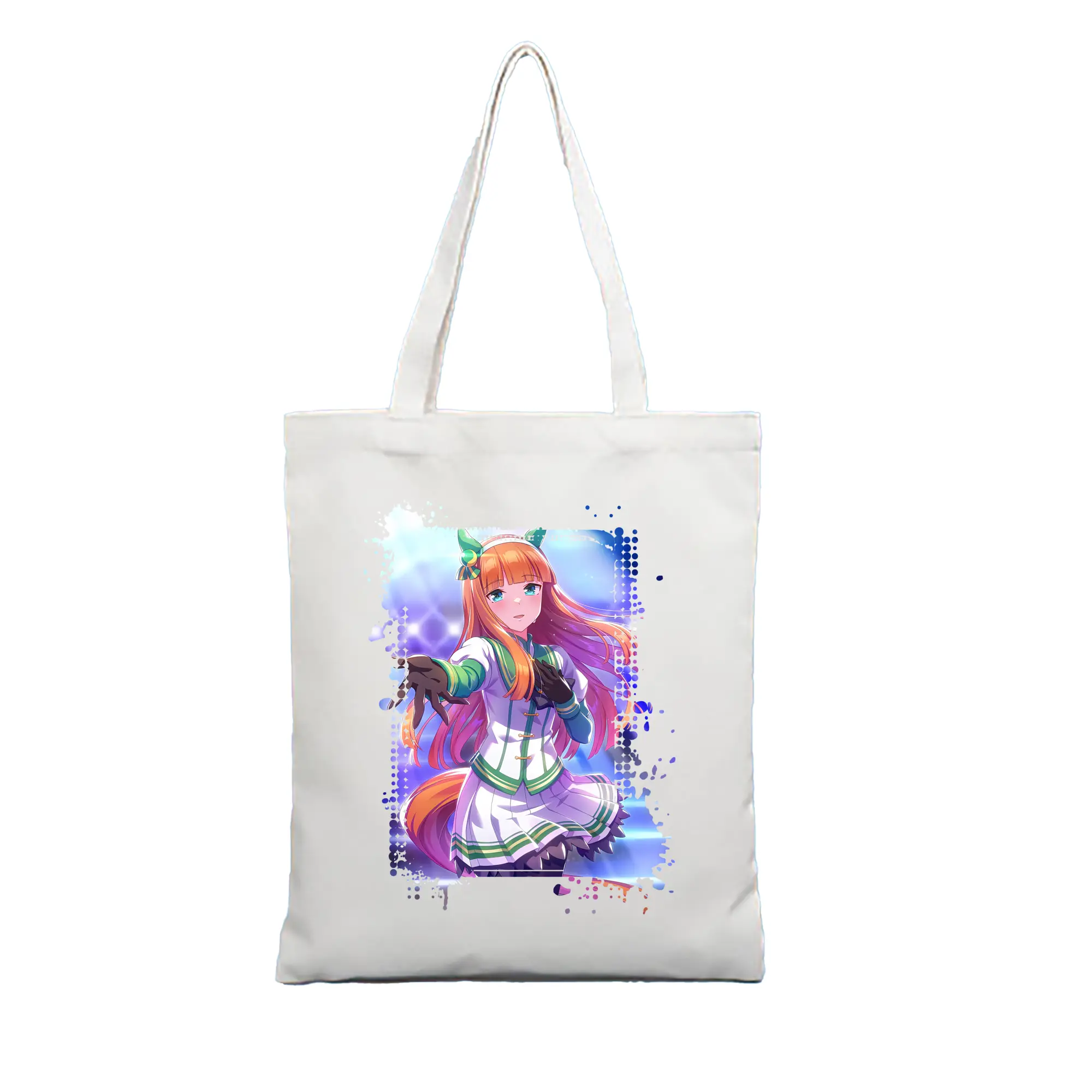 ウマ娘 プリティーダービー グッズ サイレンススズカ - 縦型キャンバス手提げバッグ（トートバッグ） ・ キャンバス素材 ・ ショッピング用 ・ 軽量 丈夫 お手入れ簡単